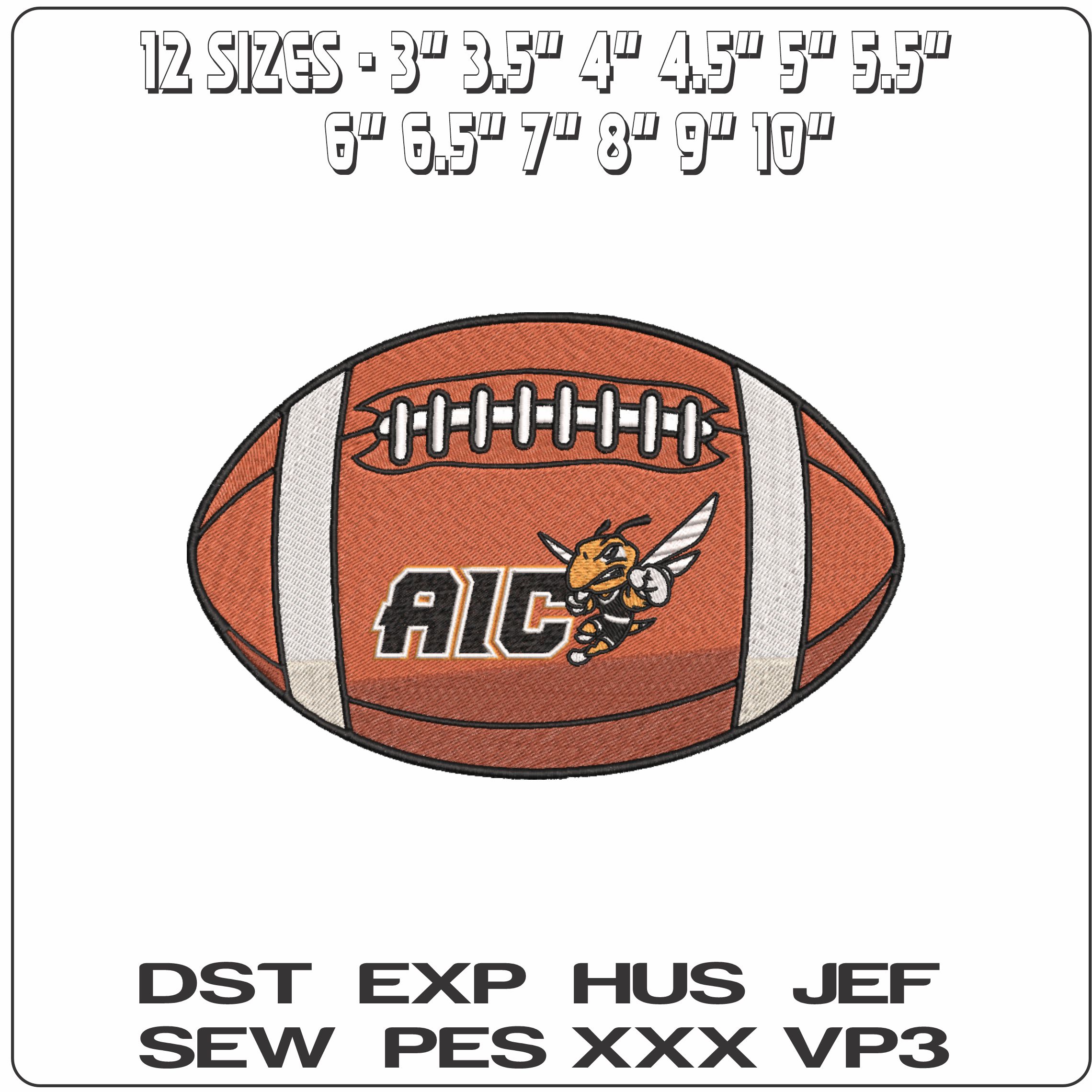 American Football AIC Yellow Jackets Rex 2025  College   - Elegant embroidery design file-instant download — view 2