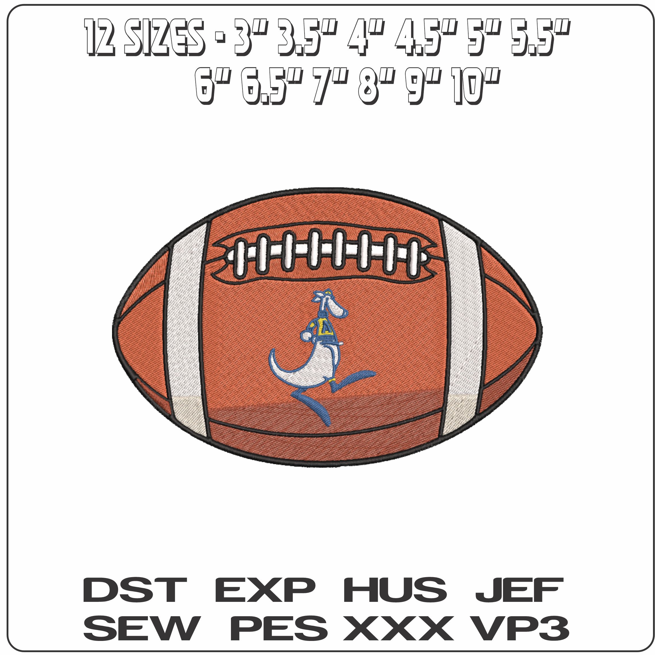 American Football Akron Zippy 1965 1986 College   - Elegant embroidery design file-instant download — view 2