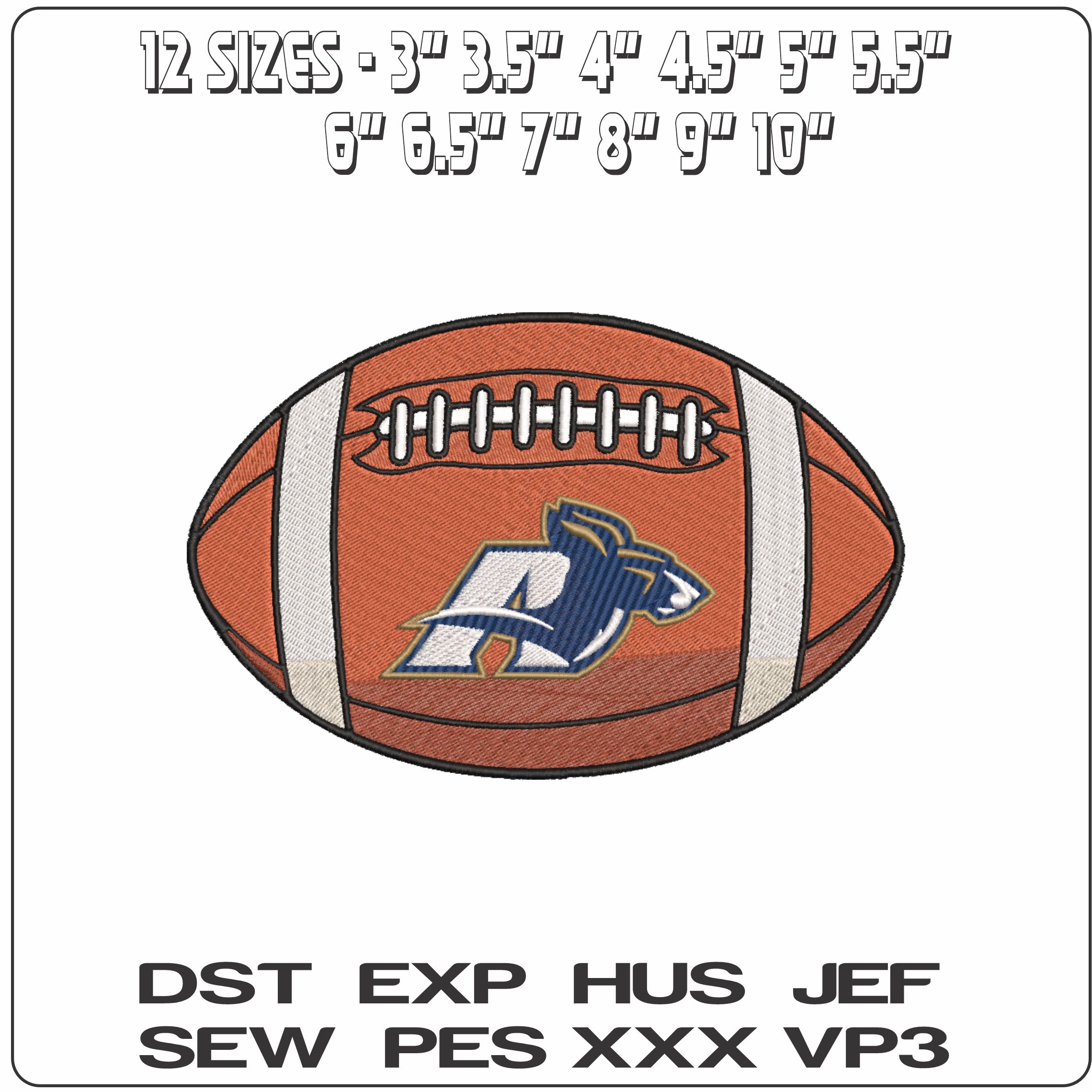 American Football Akron Zips 2008 2015 University   - Elegant embroidery design file-instant download — view 2