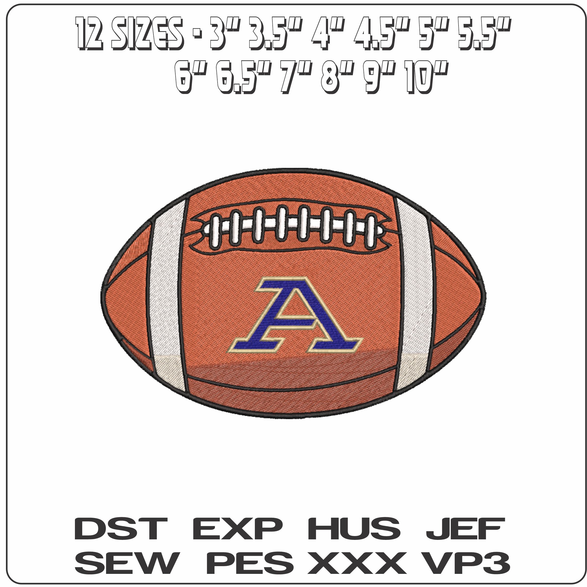 American Football Akron Zips 2022 on University   - Elegant embroidery design file-instant download — view 2