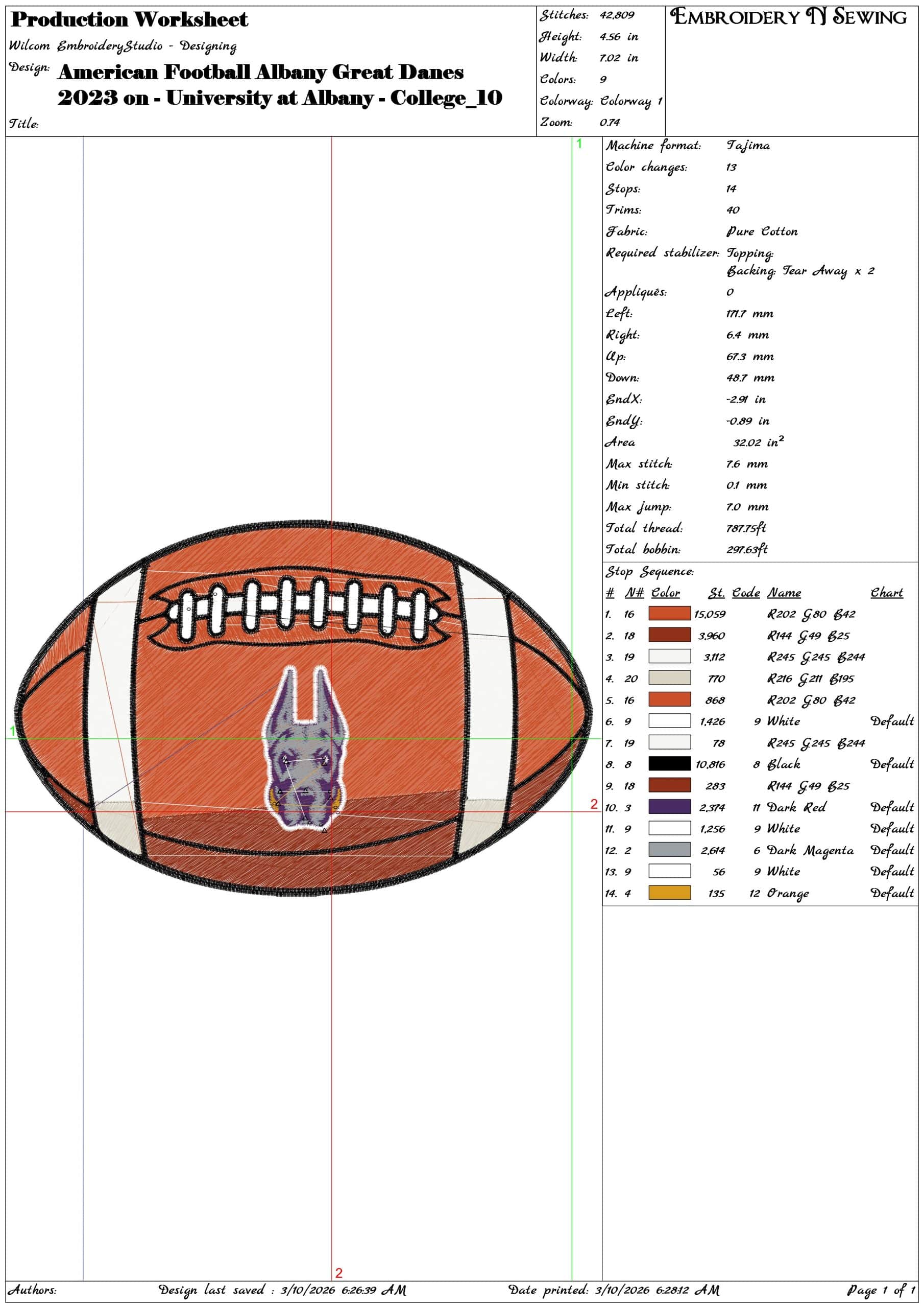American Football Albany Great Danes 2023  University   - Elegant embroidery design file-instant download — view 3