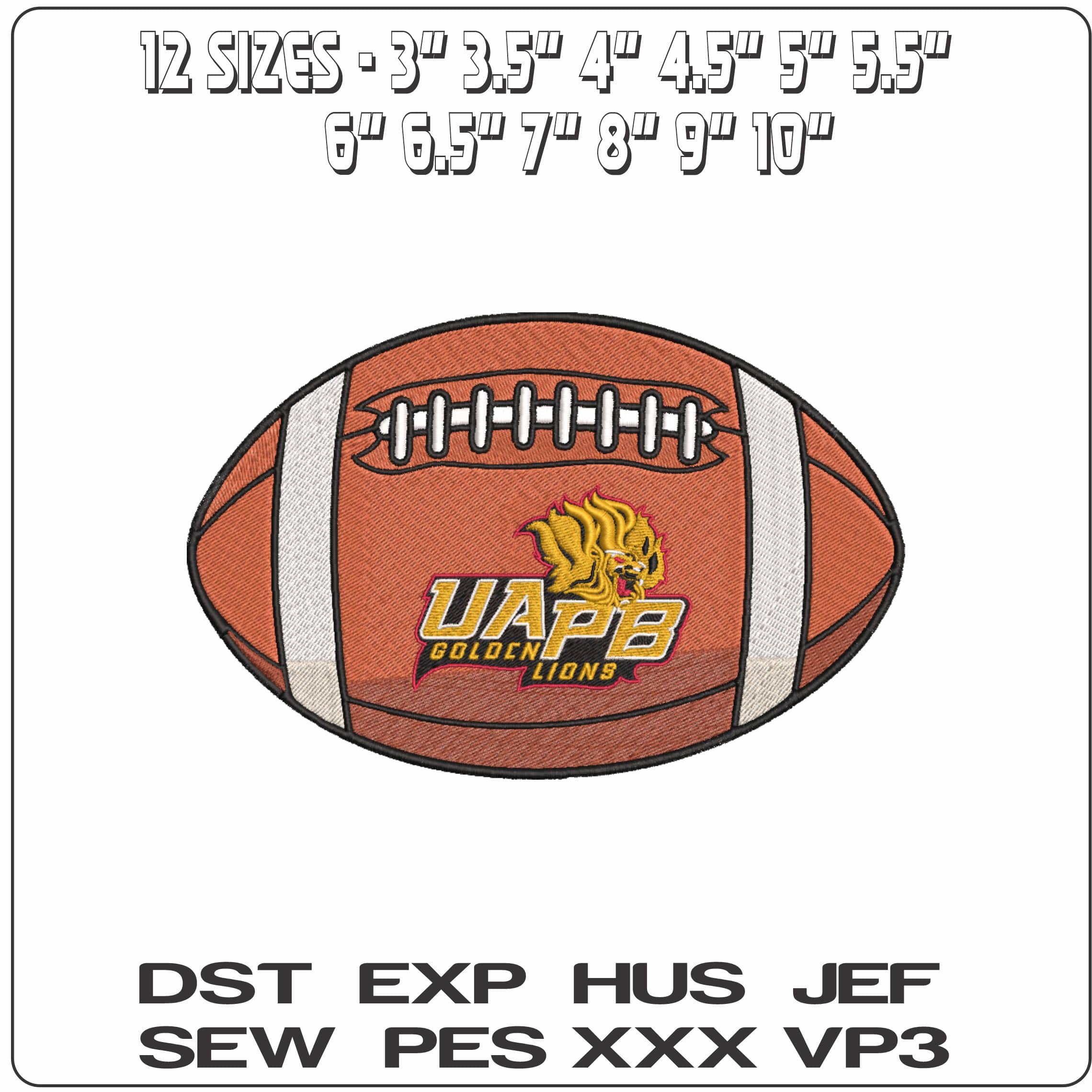 American Football Arkansas PB Golden Lions Alternative University    - Elegant embroidery design file-instant download — view 2