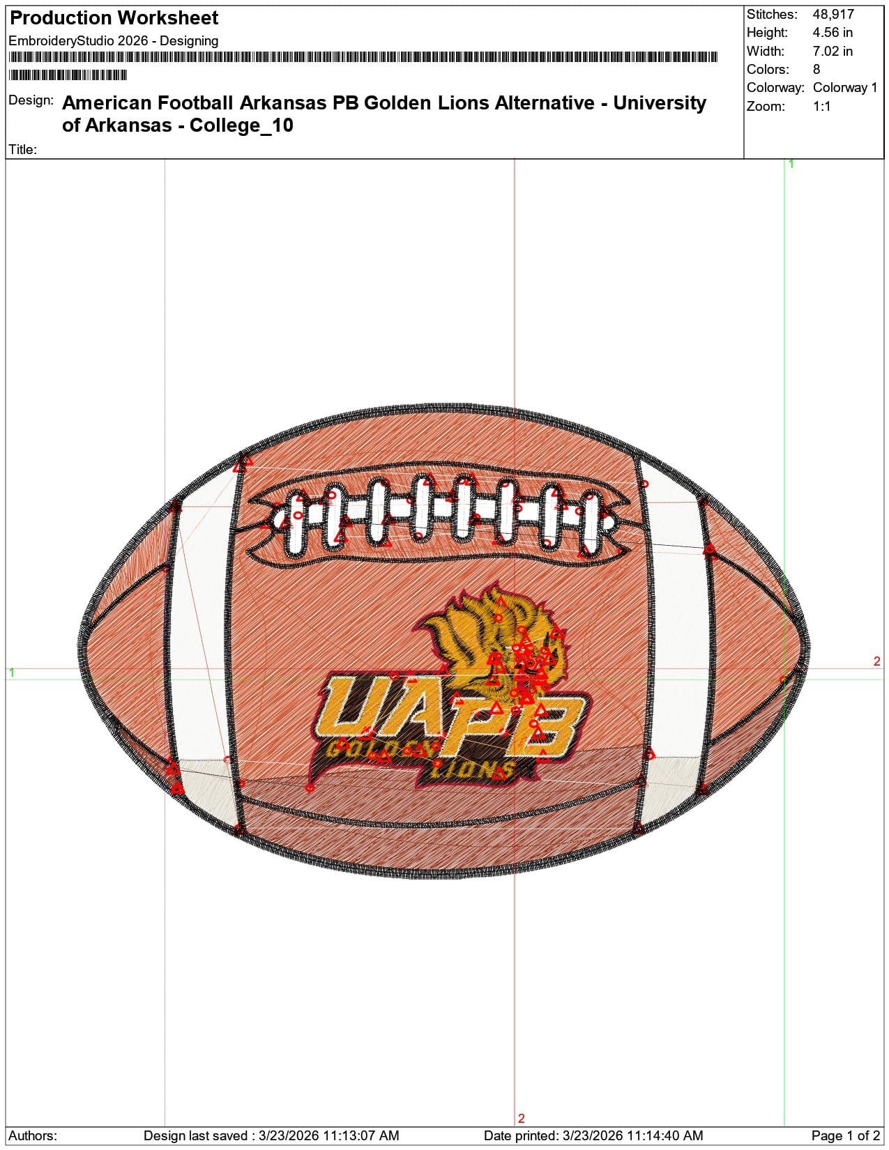 American Football Arkansas PB Golden Lions Alternative University    - Elegant embroidery design file-instant download — view 3