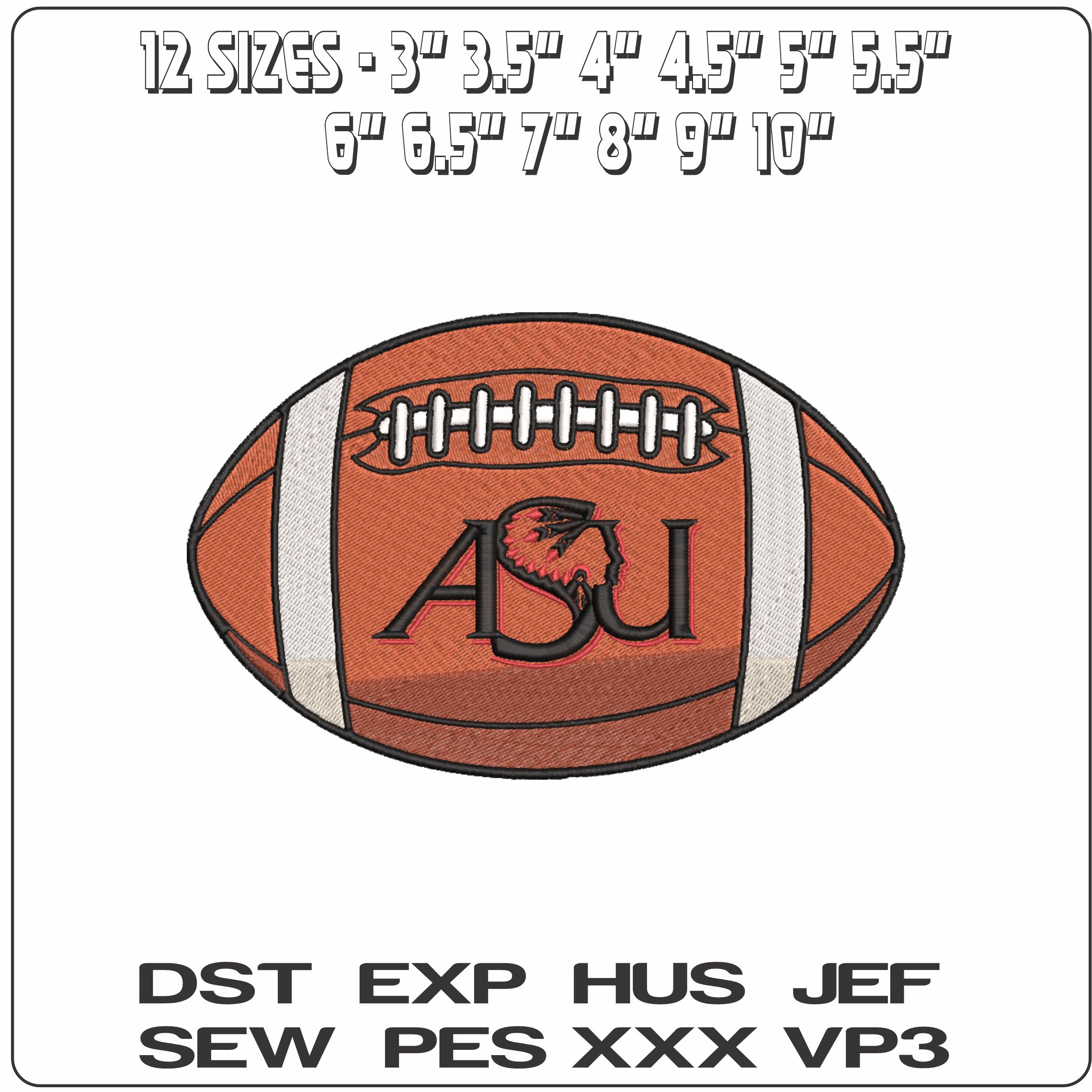 American Football Arkansas State University Indians 1993 to 2008    - Elegant embroidery design file-instant download — view 2