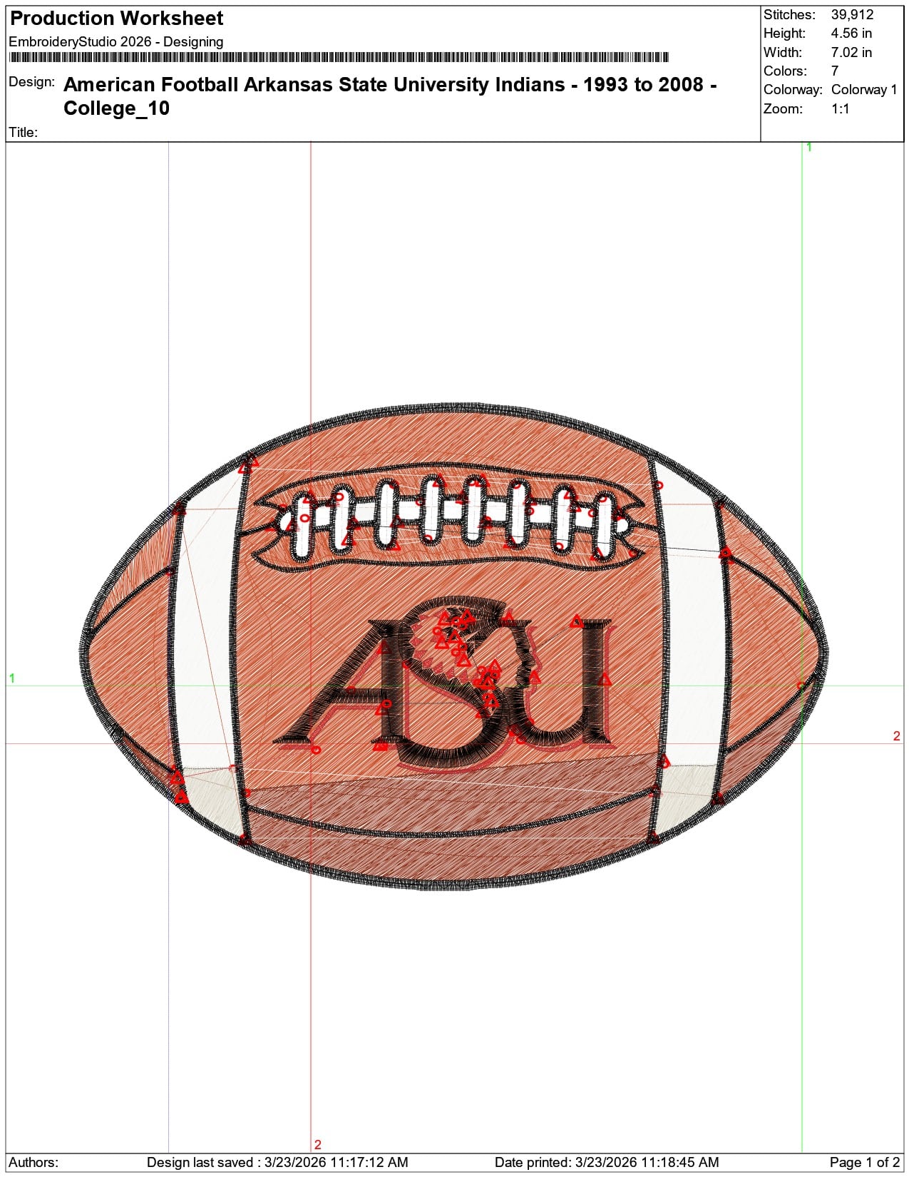 American Football Arkansas State University Indians 1993 to 2008    - Elegant embroidery design file-instant download — view 3