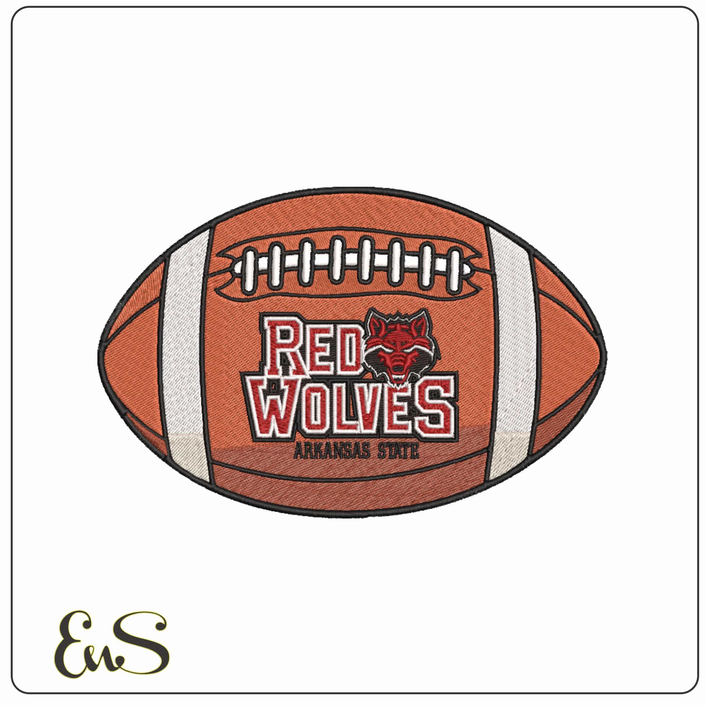 American Football Arkansas State Red Wolves Logo 2008 to 15    - Elegant embroidery design file-instant download
