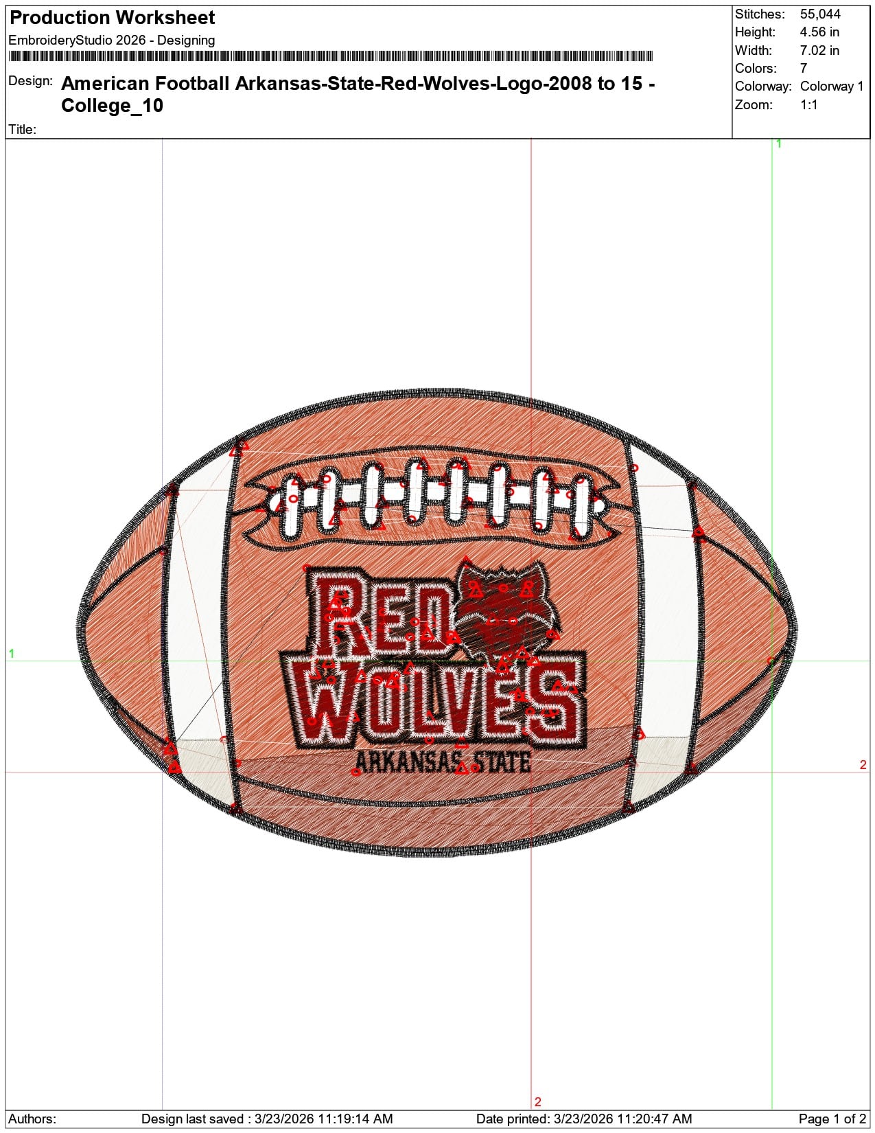 American Football Arkansas State Red Wolves Logo 2008 to 15    - Elegant embroidery design file-instant download — view 3
