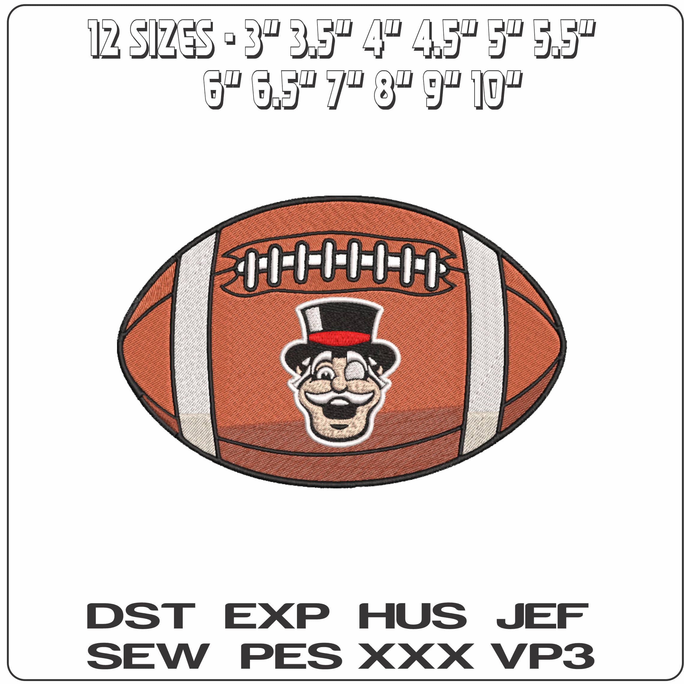 American Football Austin Peay Governors Mascot College    - Elegant embroidery design file-instant download — view 2