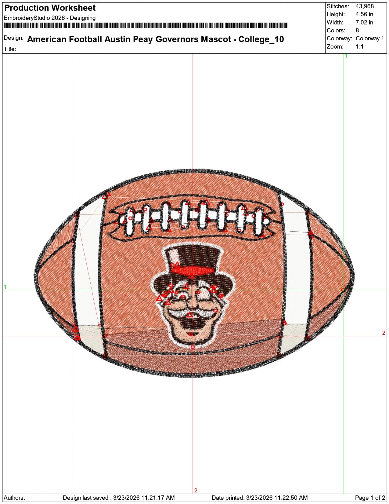 American Football Austin Peay Governors Mascot College    - Elegant embroidery design file-instant download — view 3