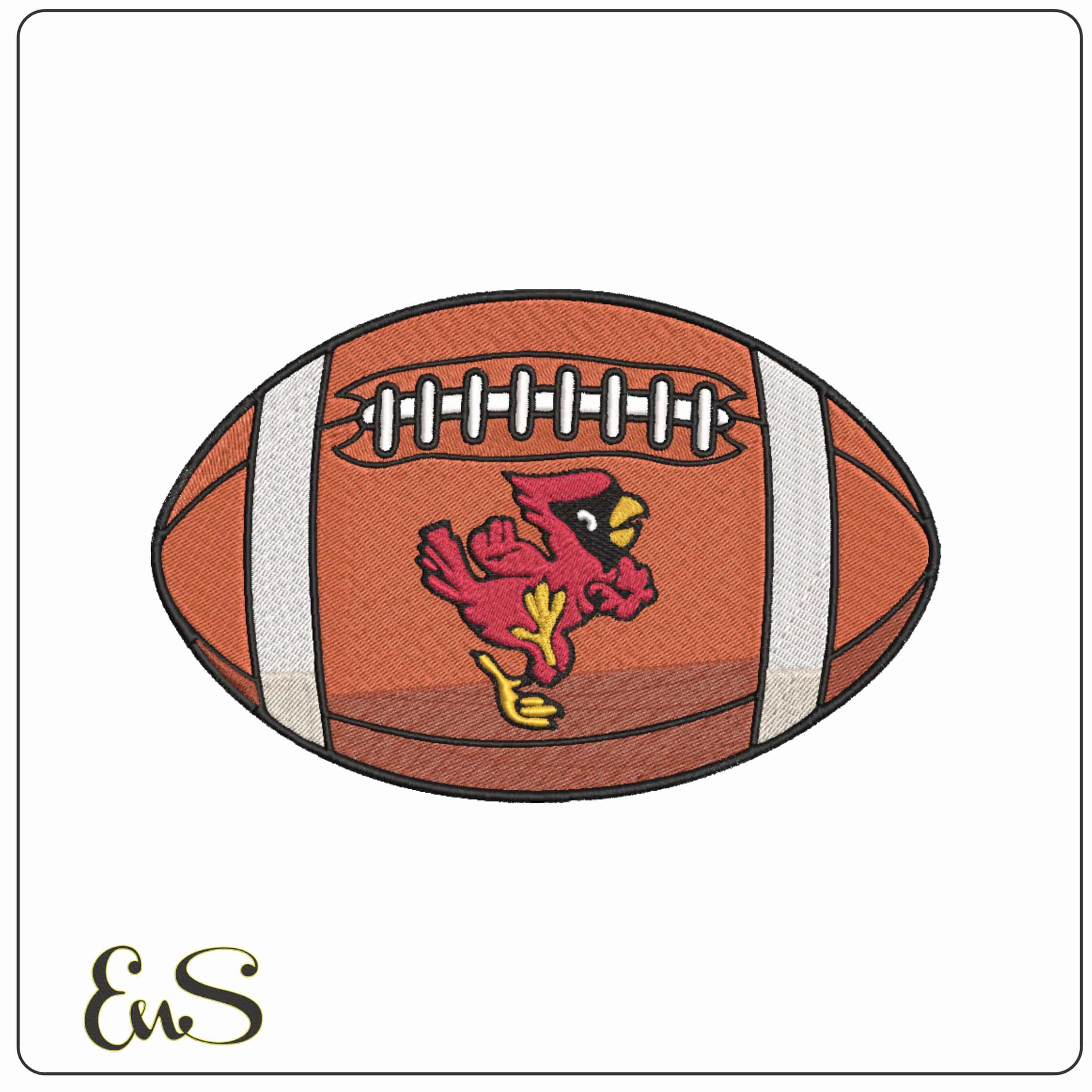 American Football Ball State Cardinals 1965 to 1990 University    - Elegant embroidery design file-instant download