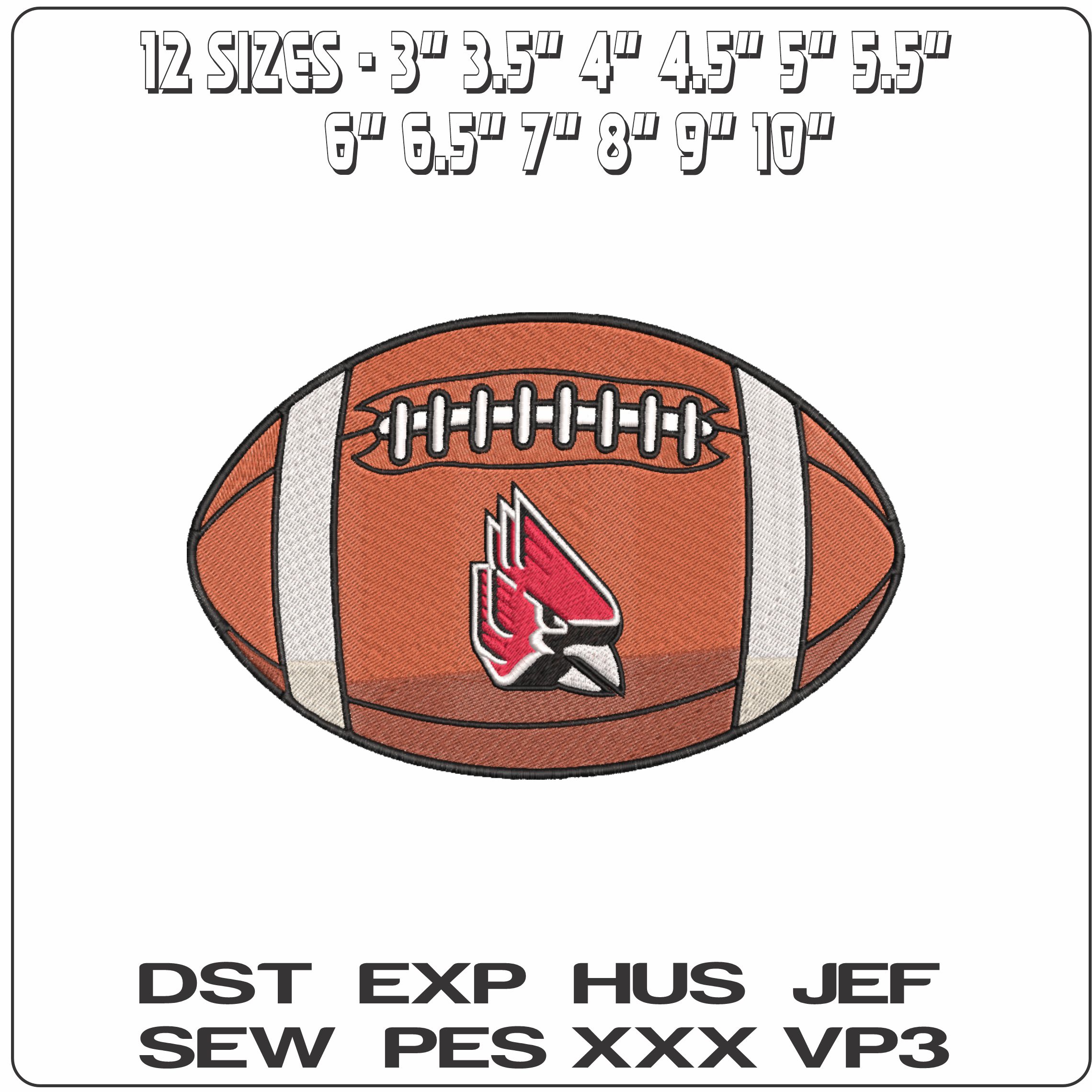 American Football Ball State Cardinals 2015 University    - Elegant embroidery design file-instant download — view 2