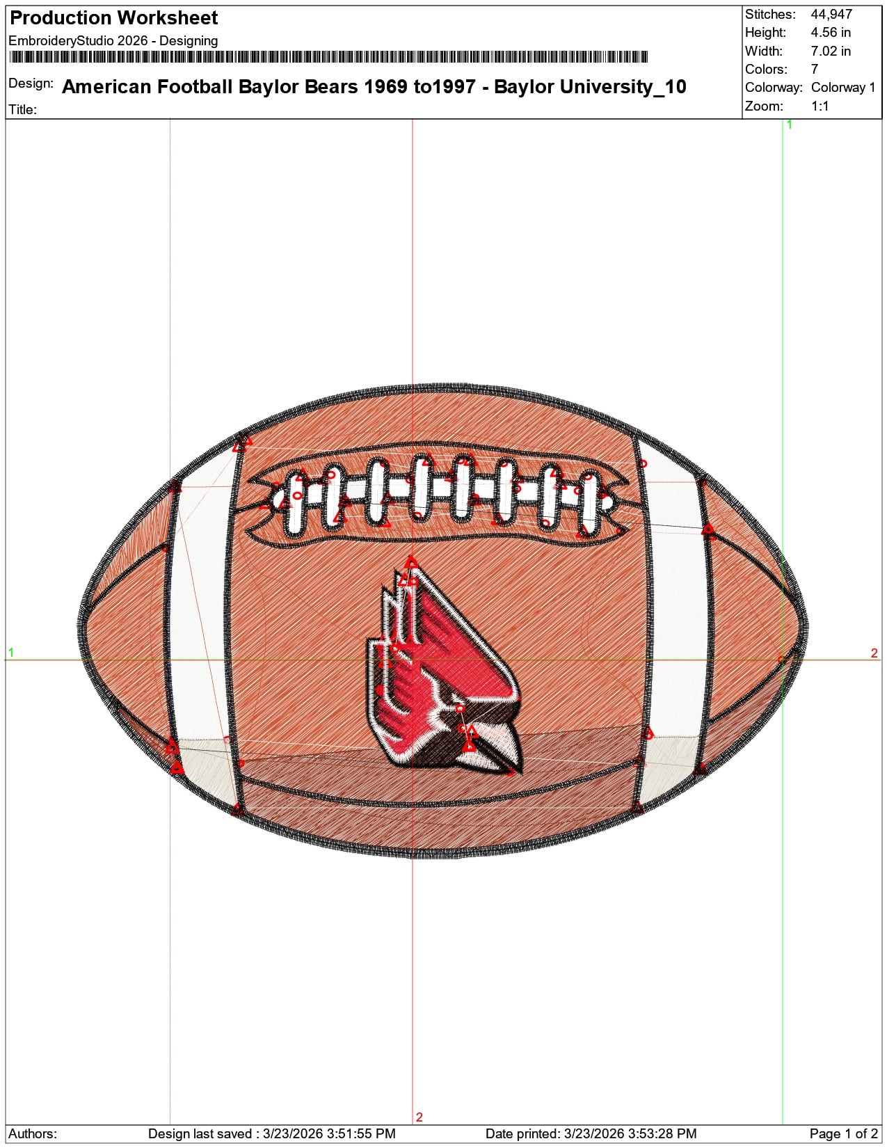 American Football Baylor Bears 1969 to1997  University    - Elegant embroidery design file-instant download — view 3
