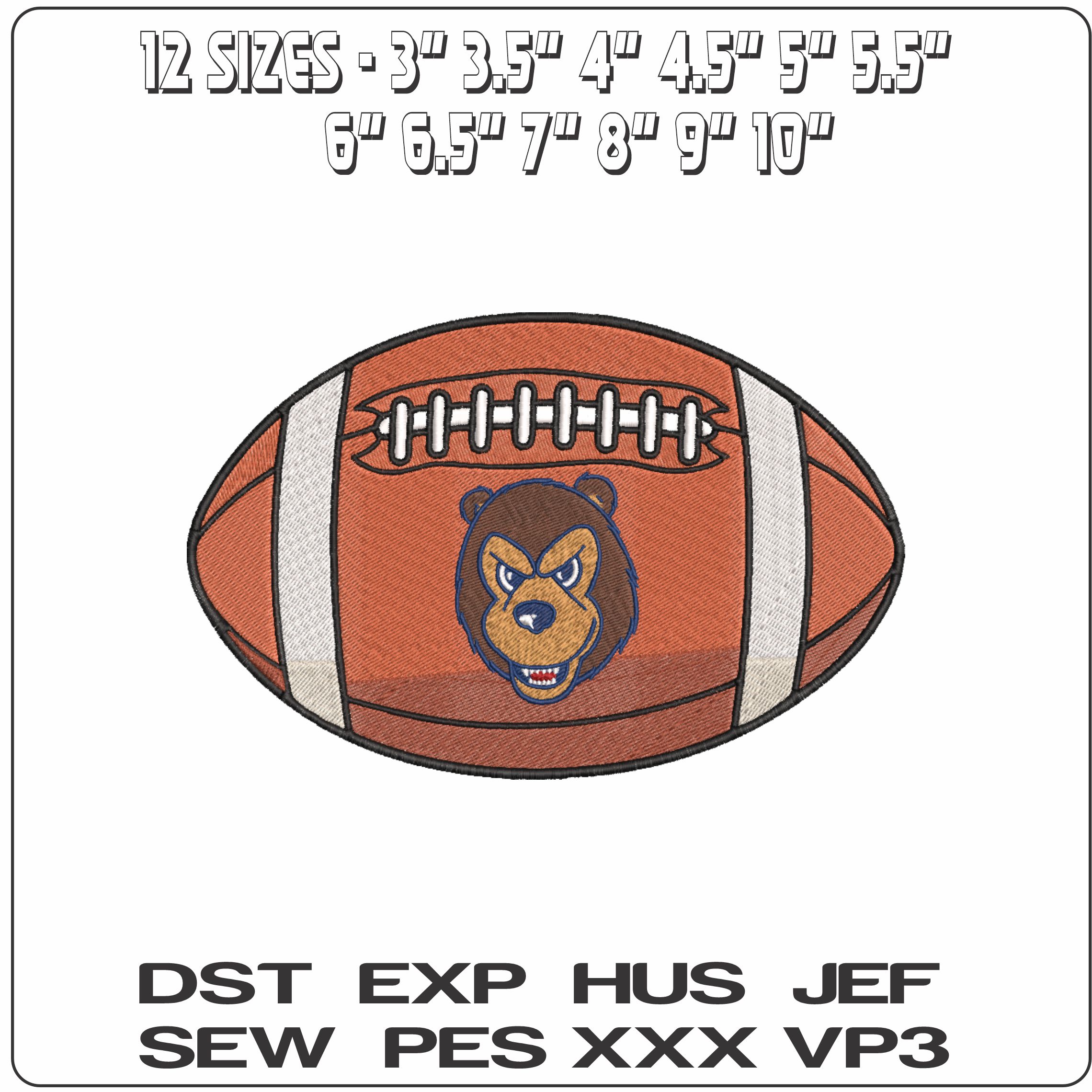 American Football Belmont Bruins Mascot  University    - Elegant embroidery design file-instant download — view 2