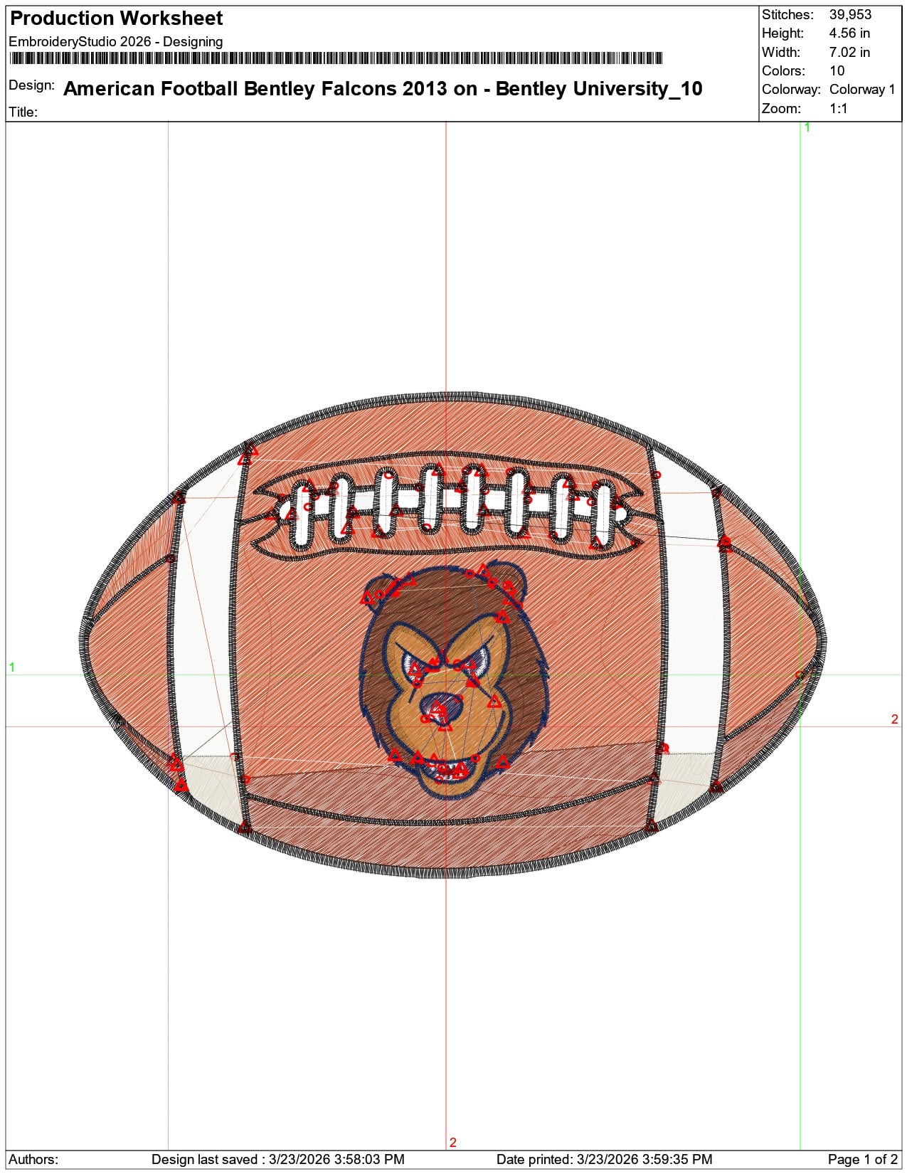American Football Bentley Falcons 2013  University    - Elegant embroidery design file-instant download — view 3