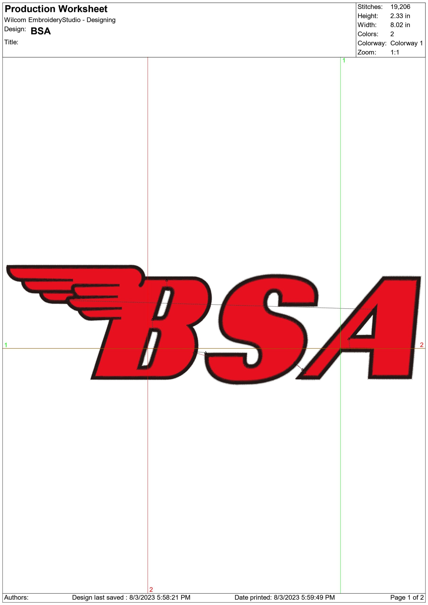 BSA Motorbike Logo embroidery design - BSA group design machine pattern Bike Company embroidery file instant download in a frame — view 2