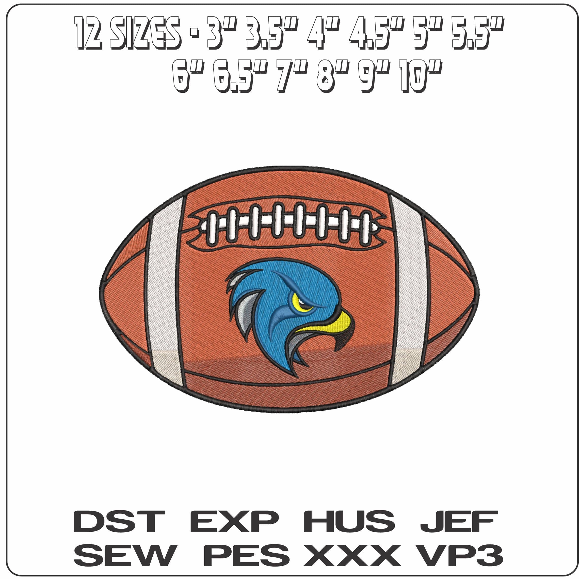 American Football Bentley Falcons Head Alternate University    - Elegant embroidery design file-instant download — view 2