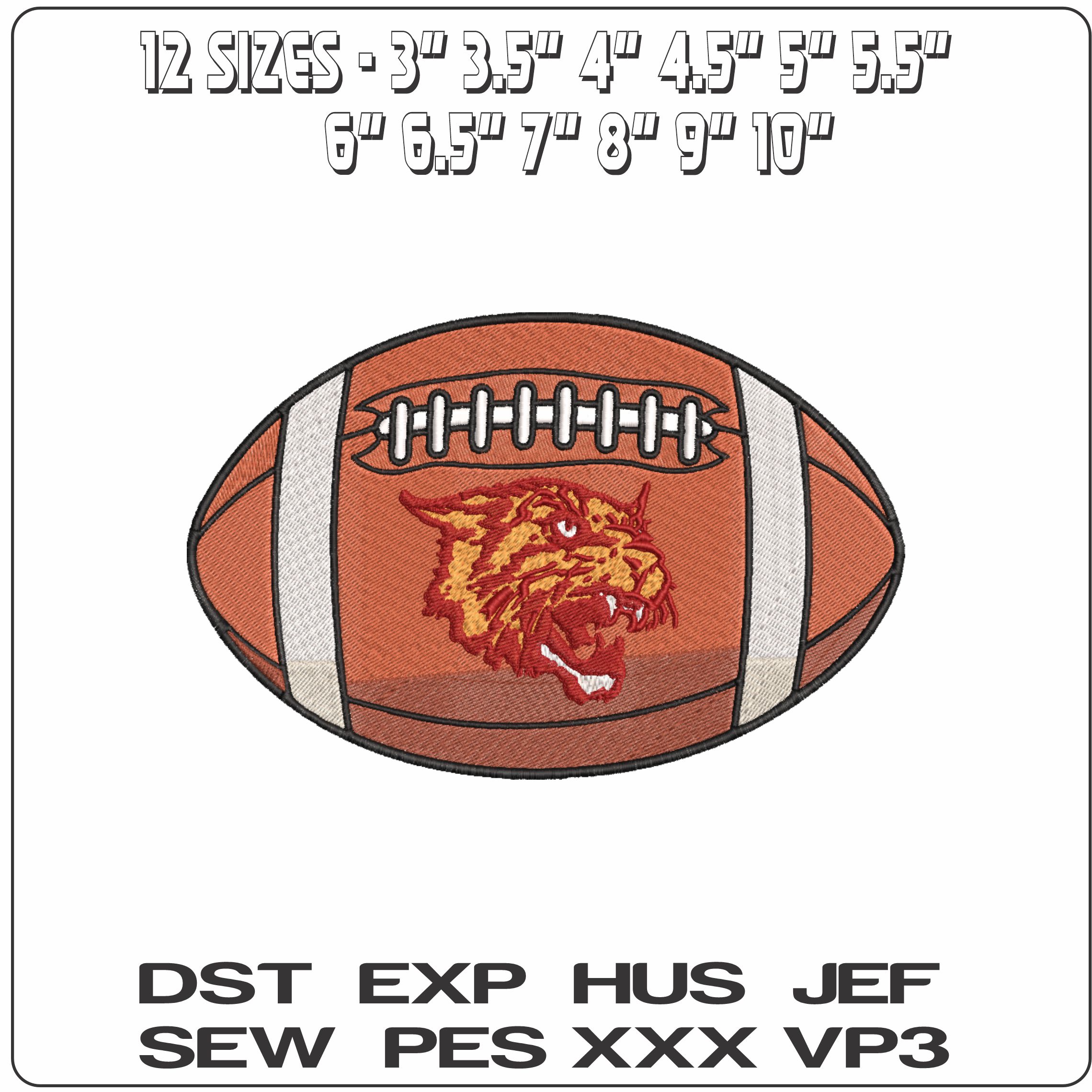 American Football Bethune Cookman Wildcats  University    - Elegant embroidery design file-instant download — view 2
