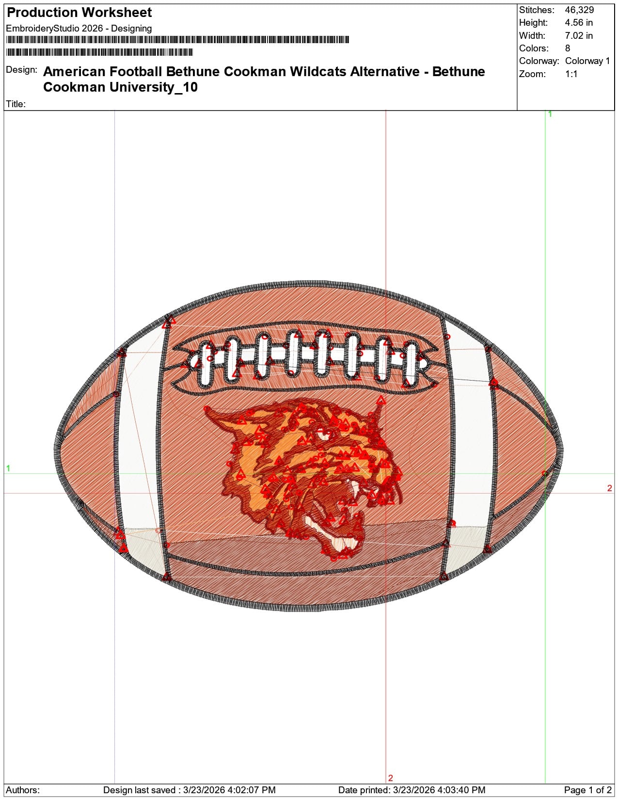 American Football Bethune Cookman Wildcats  University    - Elegant embroidery design file-instant download — view 3