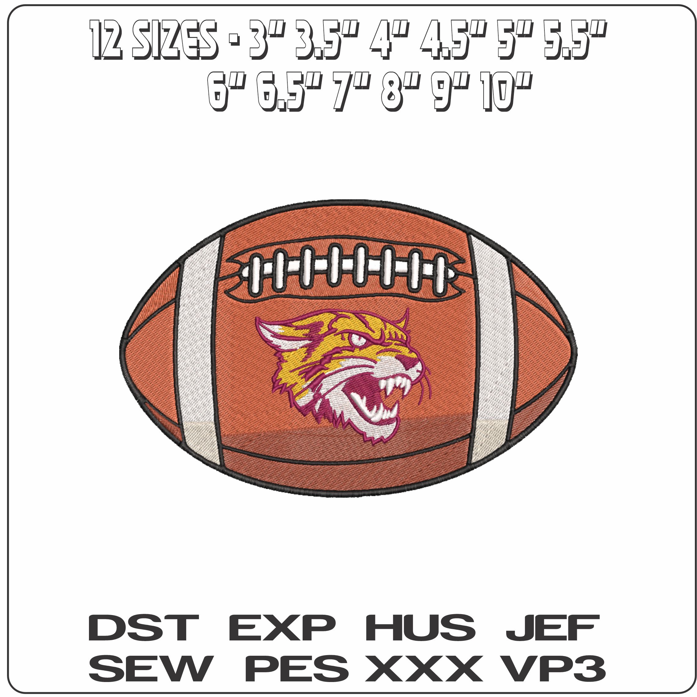 American Football Bethune Cookman Wildcats   University    - Elegant embroidery design file-instant download — view 2