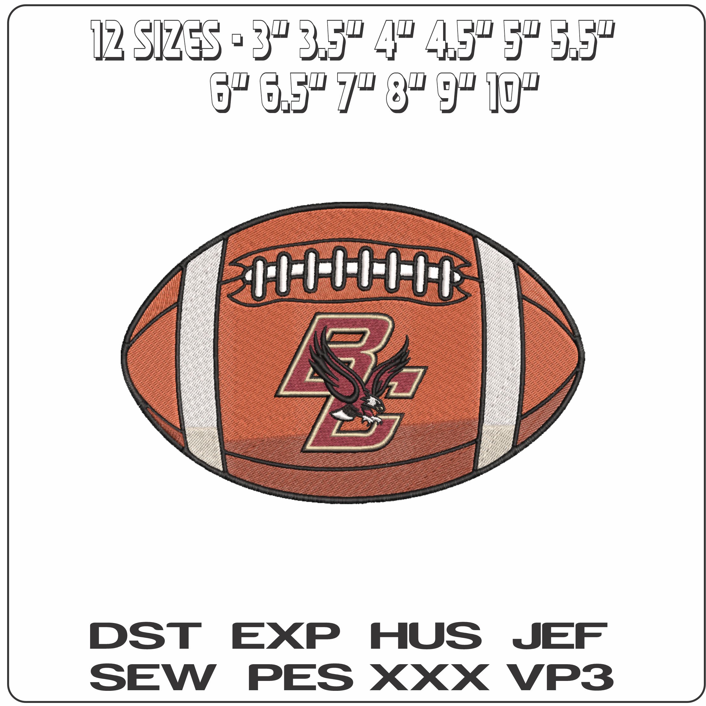 American Football Boston College Eagles 2000    - Elegant embroidery design file-instant download — view 2