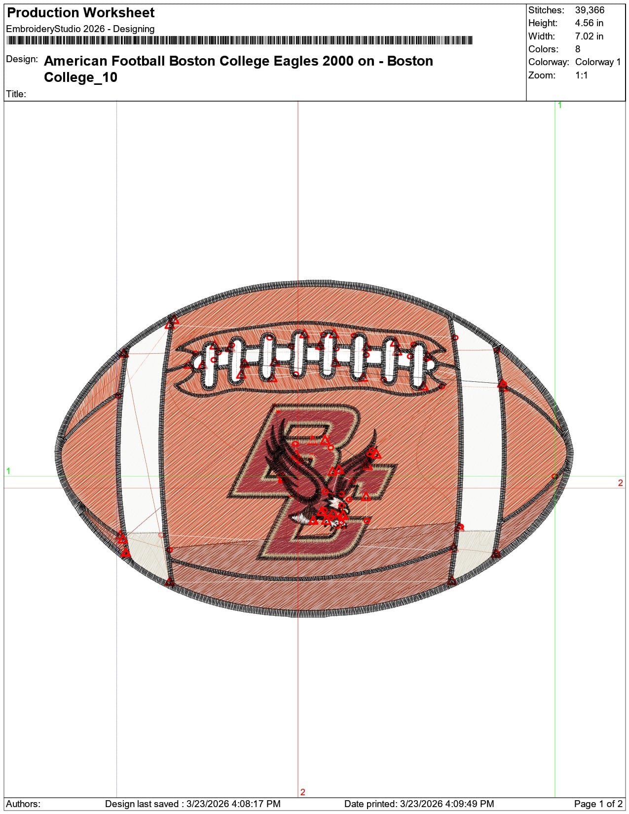 American Football Boston College Eagles 2000    - Elegant embroidery design file-instant download — view 3