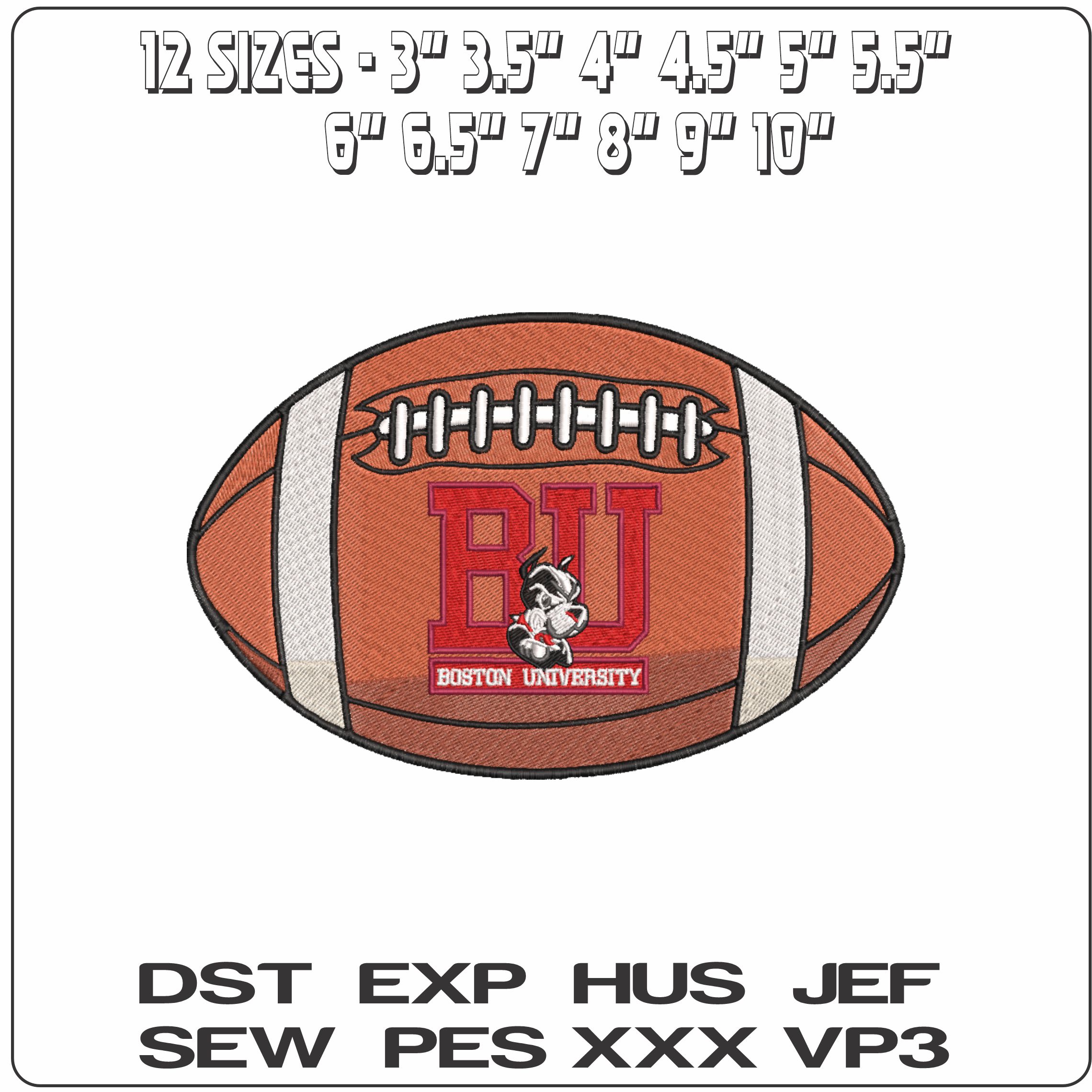 American Football Boston University Terriers 2005    - Elegant embroidery design file-instant download — view 2