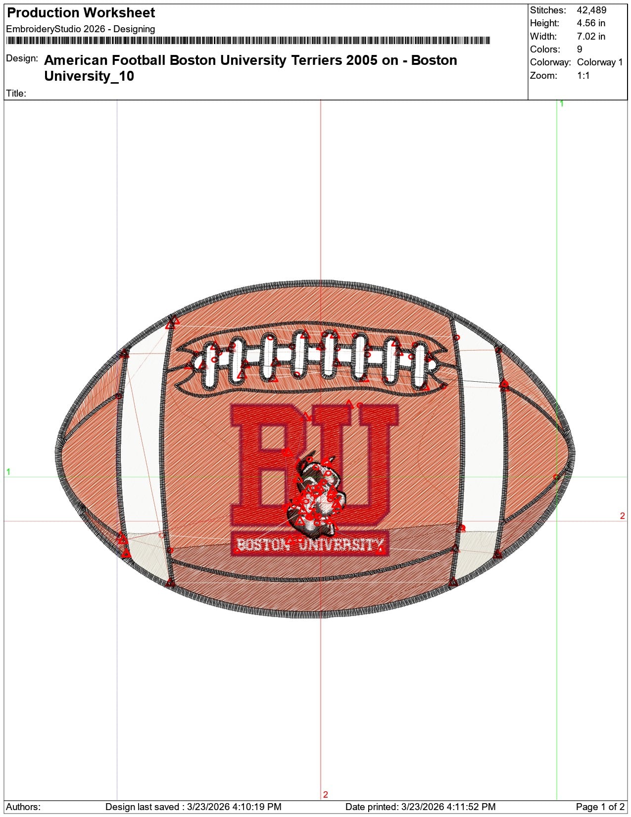 American Football Boston University Terriers 2005    - Elegant embroidery design file-instant download — view 3