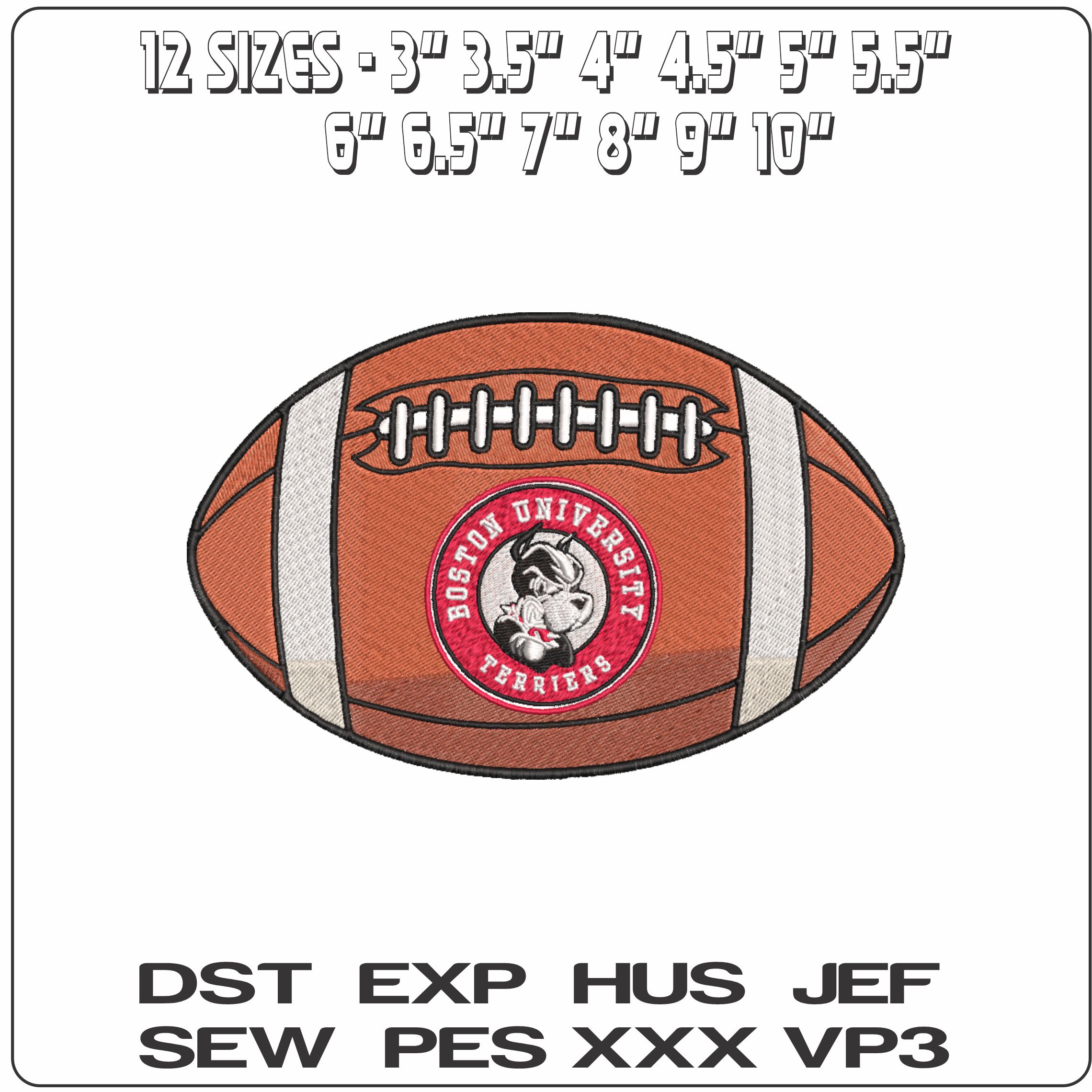 American Football Boston University Terriers Emblem    - Elegant embroidery design file-instant download — view 2