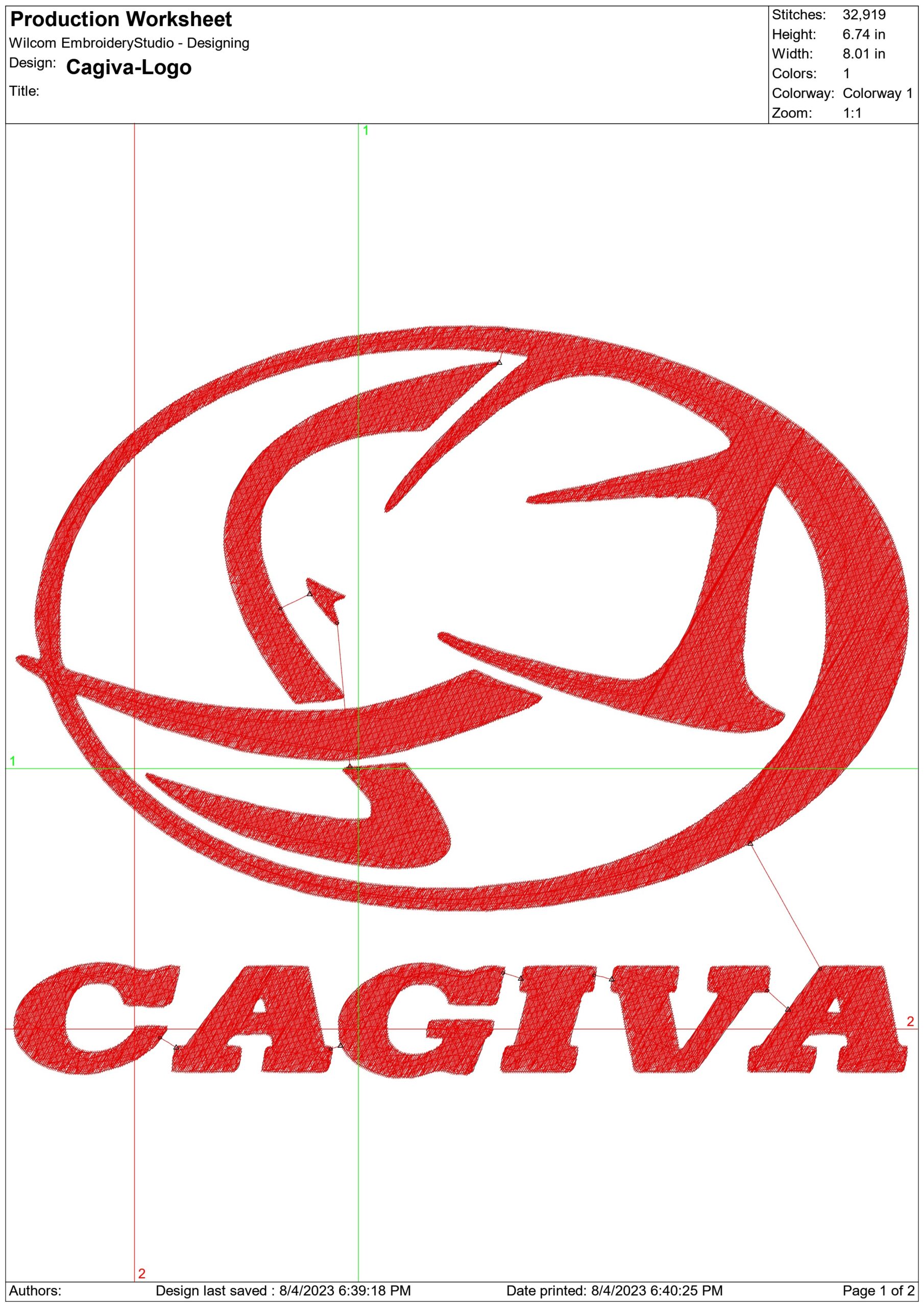 Cagiva Motorbike Logo embroidery design - Spanish group design machine pattern Bike Company embroidery file instant download in a frame — view 2
