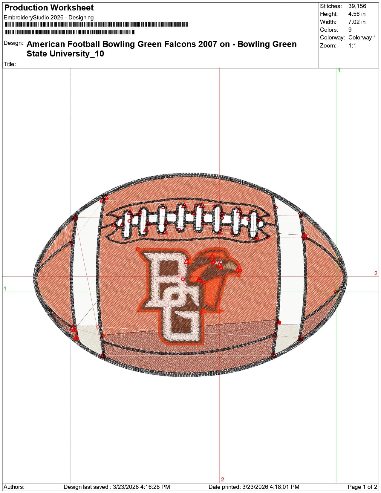 American Football Bowling Green Falcons 2007 State University    - Elegant embroidery design file-instant download — view 3