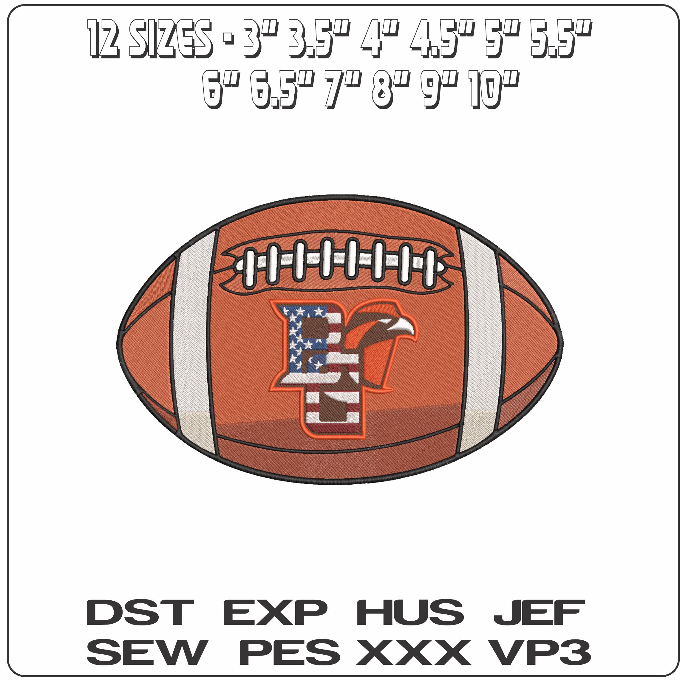 American Football Bowling Green Falcons USA  University    - Elegant embroidery design file-instant download — view 2