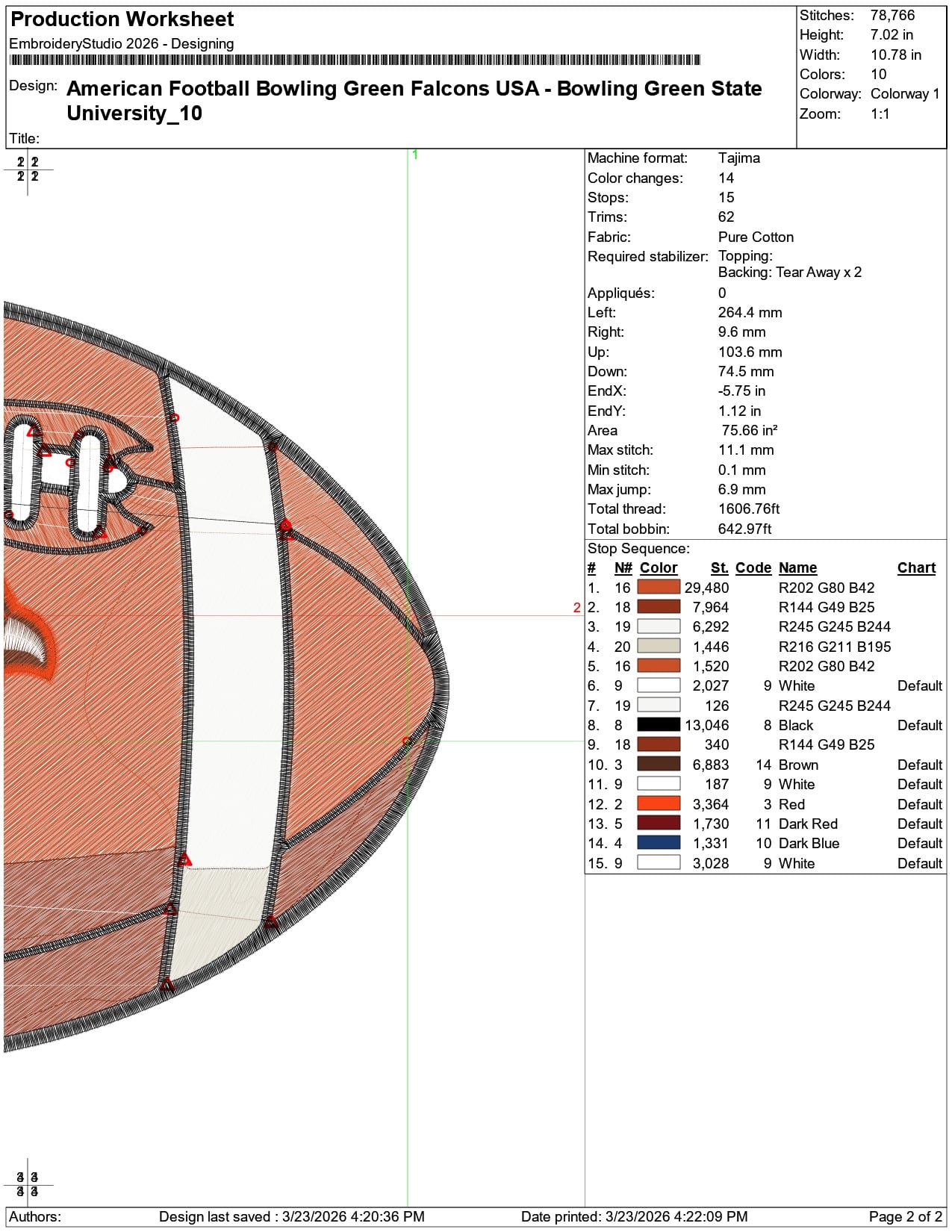 American Football Bowling Green Falcons USA  University    - Elegant embroidery design file-instant download — view 4