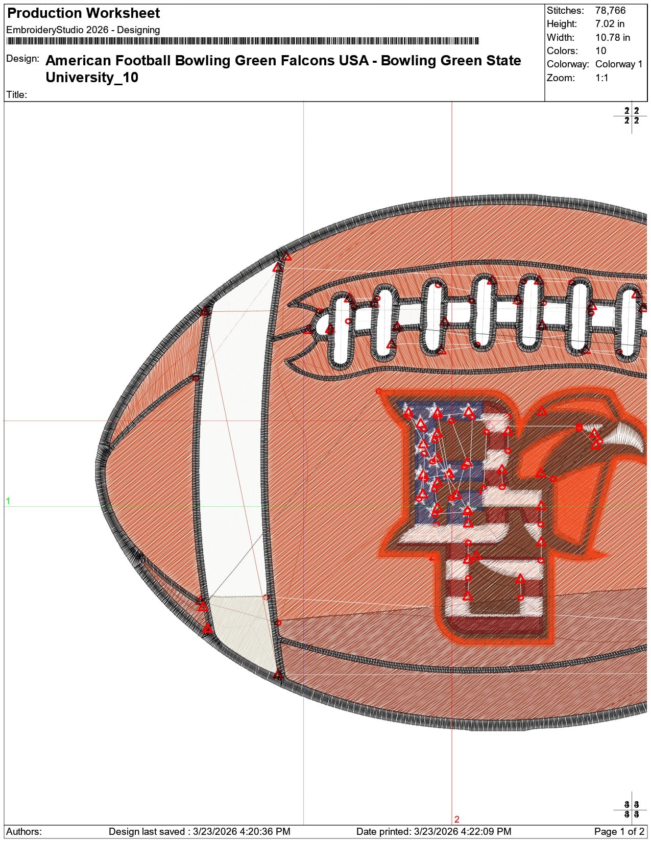 American Football Bowling Green Falcons USA  University    - Elegant embroidery design file-instant download — view 3