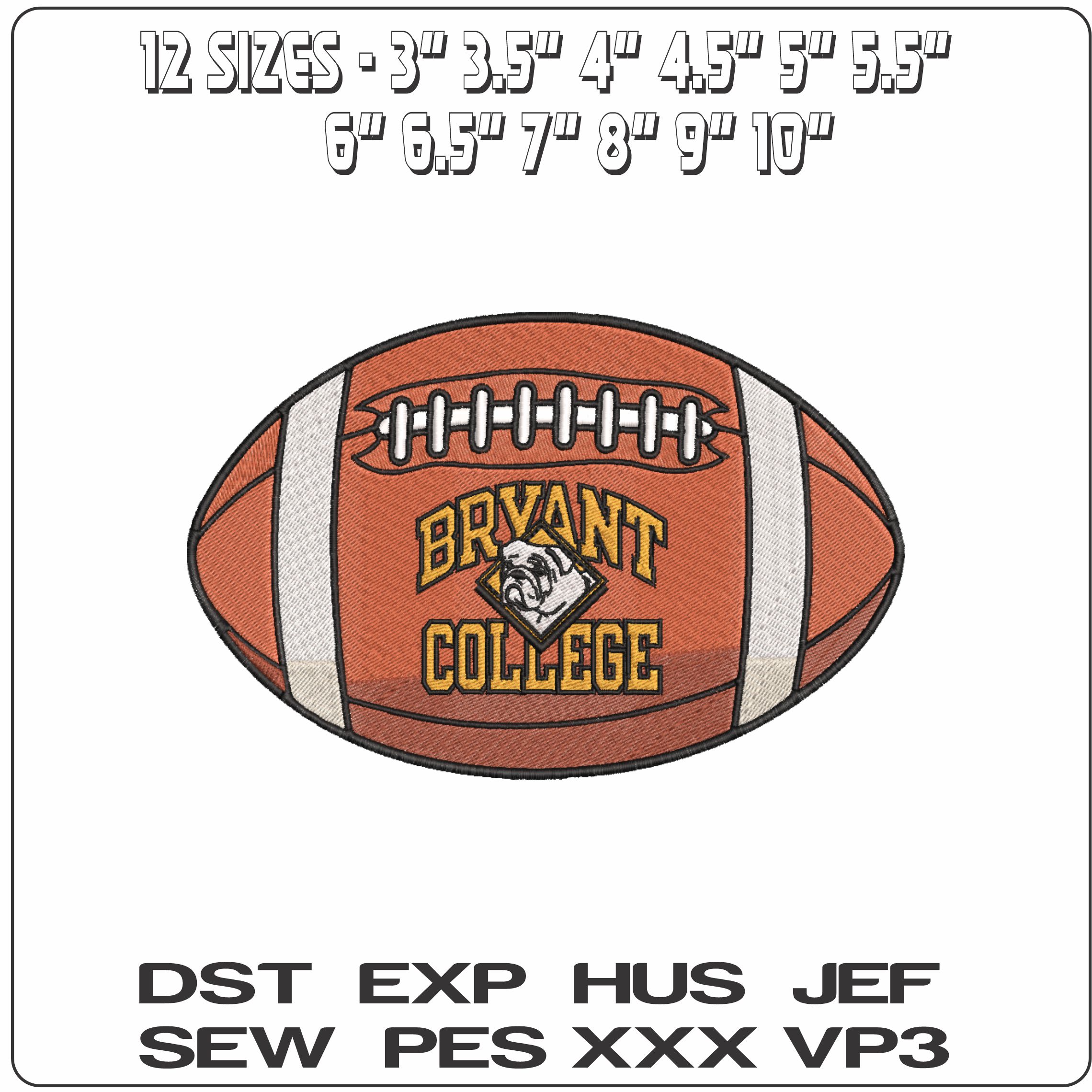 American Football Bryant Bulldogs 1994 to 2004 University    - Elegant embroidery design file-instant download — view 2