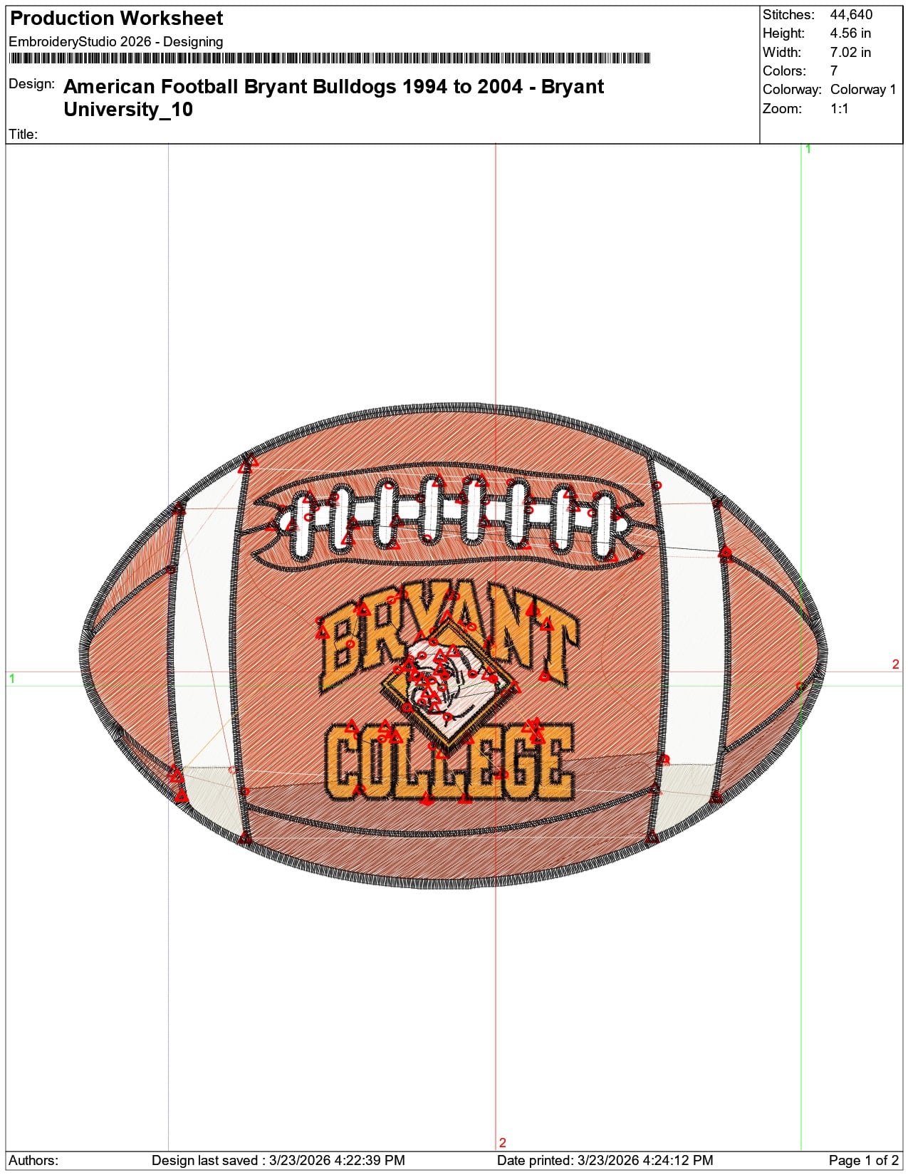 American Football Bryant Bulldogs 1994 to 2004 University    - Elegant embroidery design file-instant download — view 3