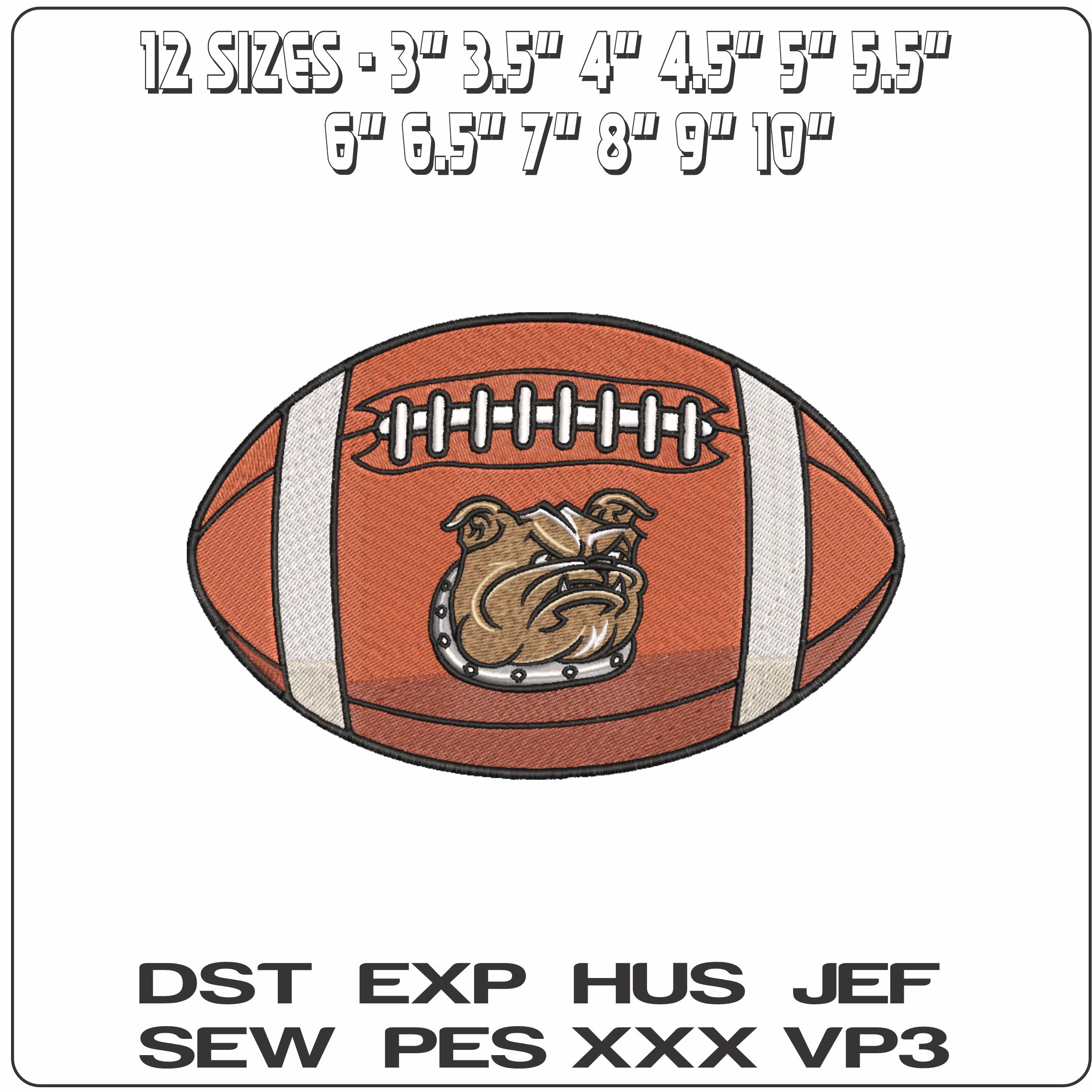 American Football Bryant Bulldogs Mascot Tupper  University    - Elegant embroidery design file-instant download — view 2
