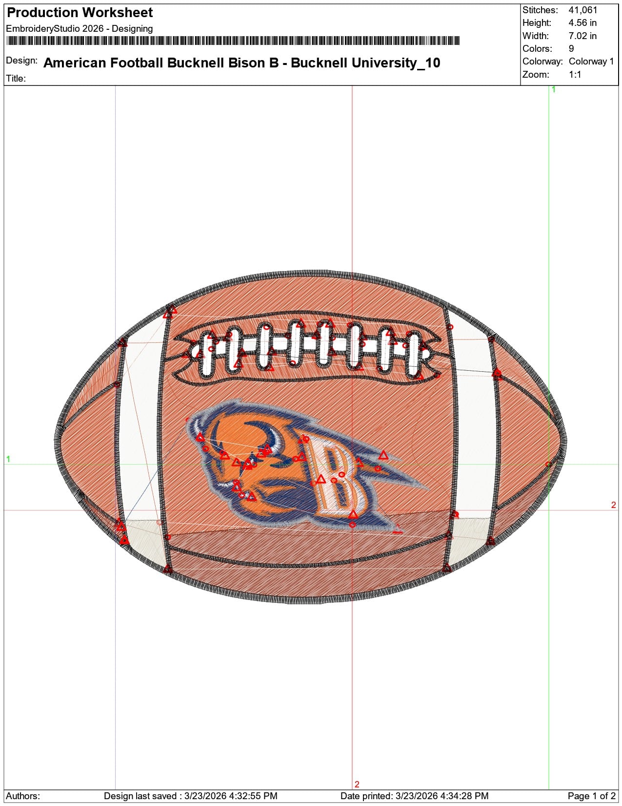 American Football Bucknell Bison B  University    - Elegant embroidery design file-instant download — view 3