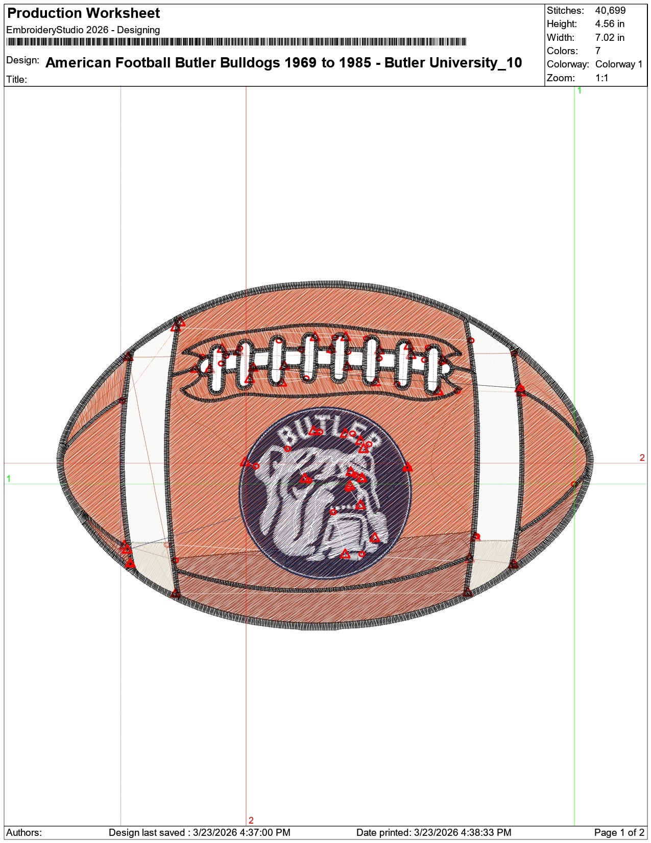 American Football Butler Bulldogs 1969 to 1985 University    - Elegant embroidery design file-instant download — view 3
