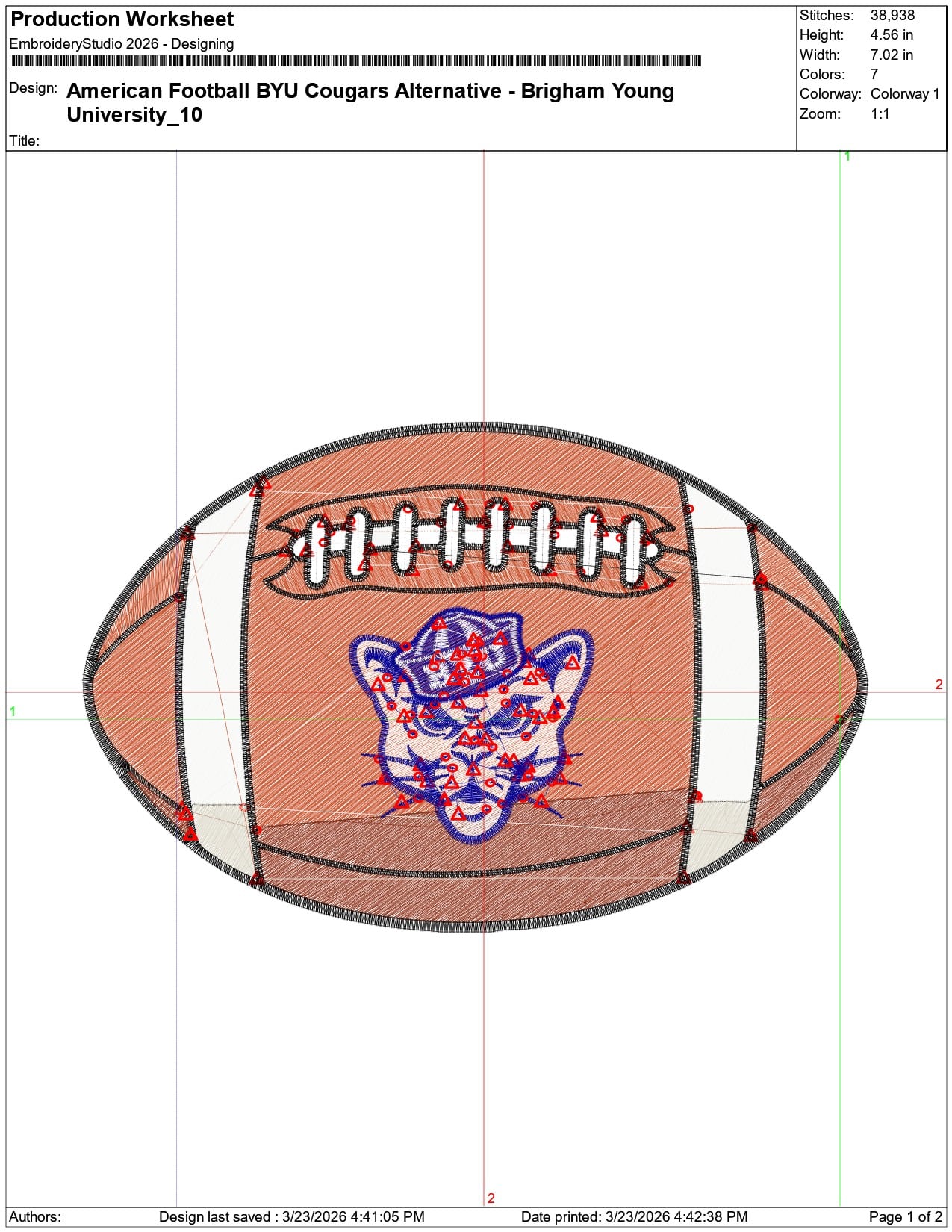 American Football BYU Cougars Alternative University   - Elegant embroidery design file-instant download — view 3