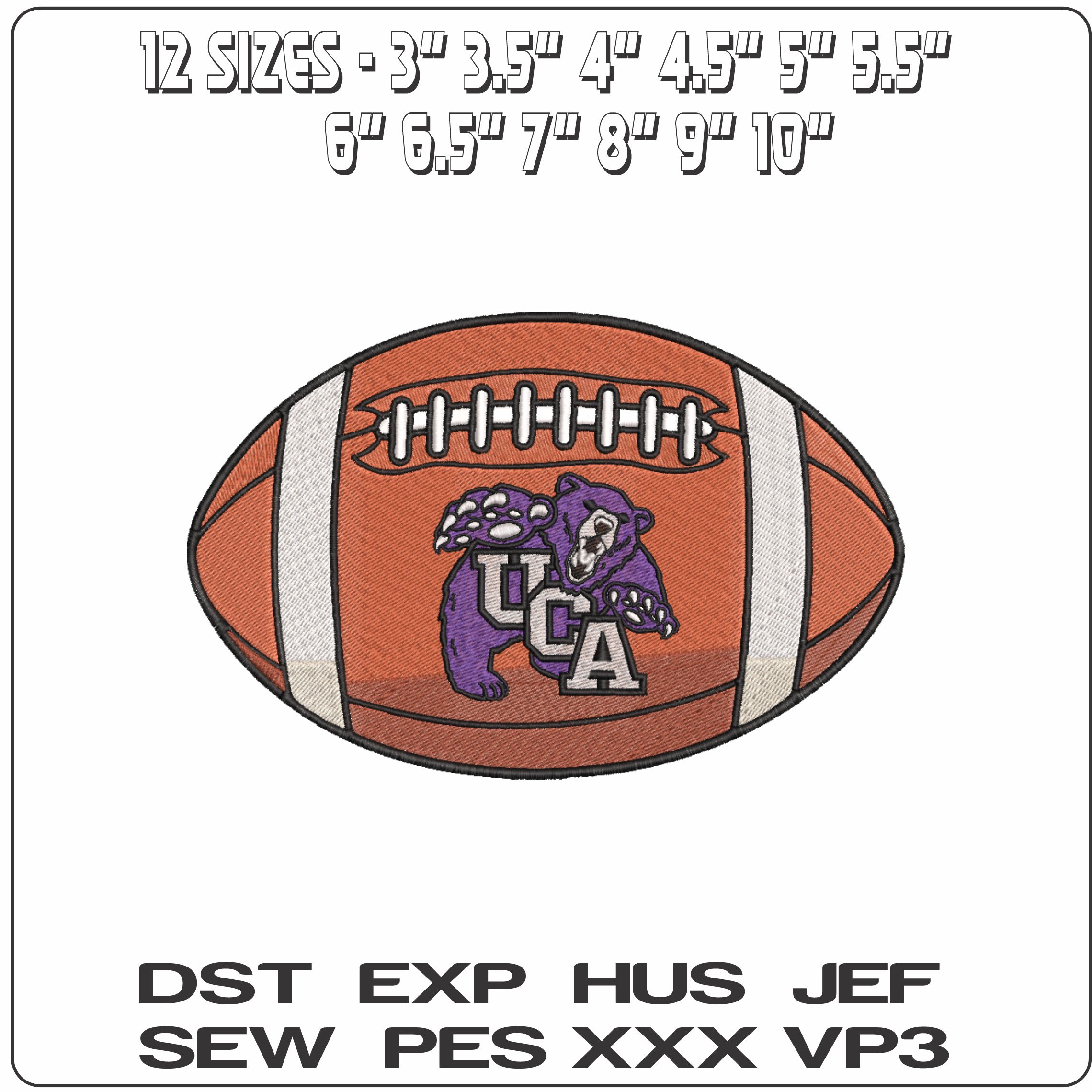 American Football Central Arkansas Bears 1993 to 2009 University   - Elegant embroidery design file-instant download — view 2