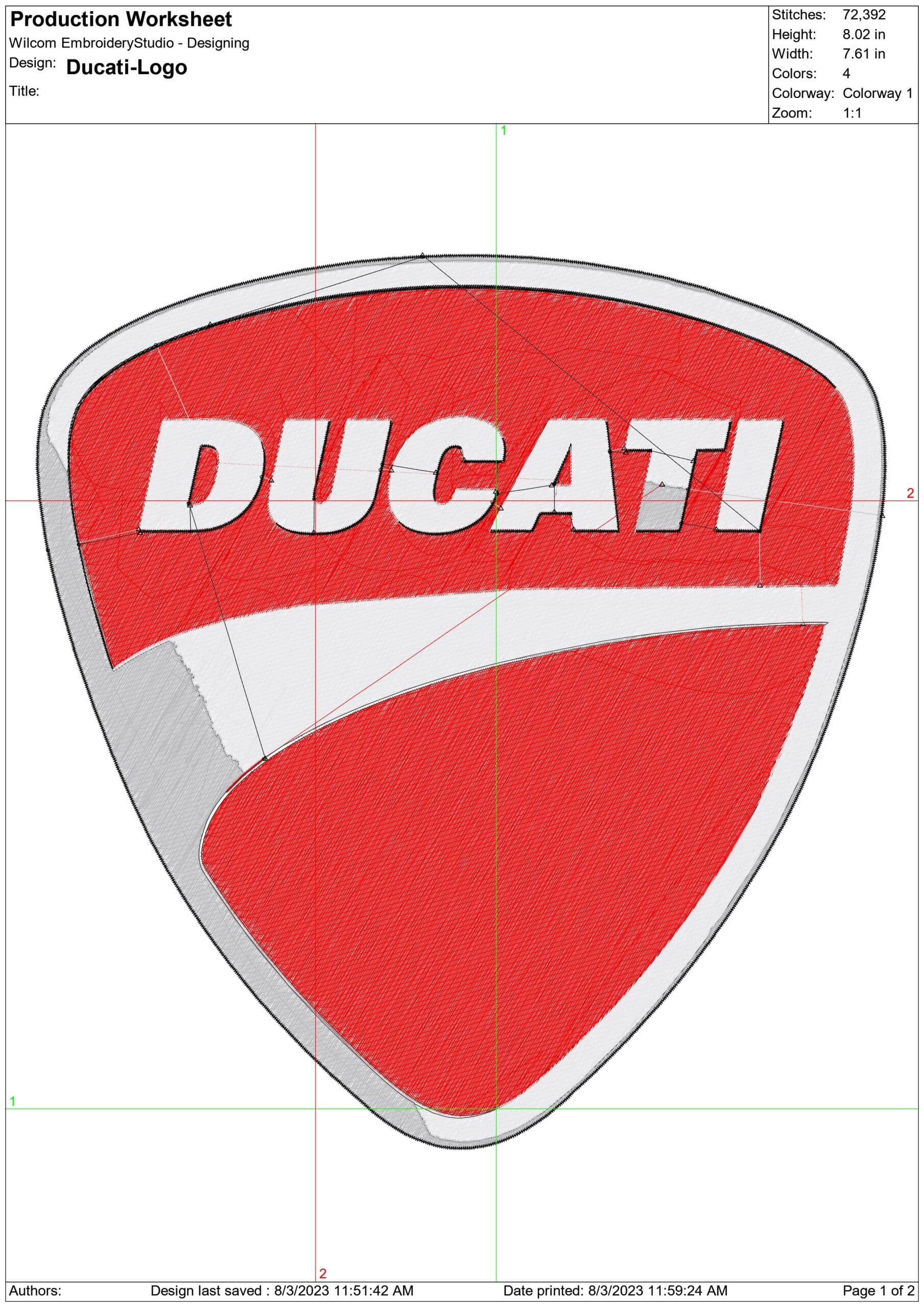 Ducati Motorbike Logo embroidery design - Fiat group design machine pattern Bike Company embroidery file instant download in a frame — view 2