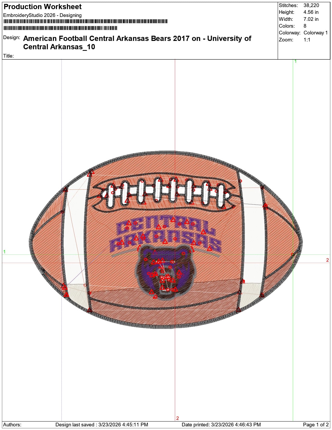American Football Central Arkansas Bears 2017 on University   - Elegant embroidery design file-instant download — view 3