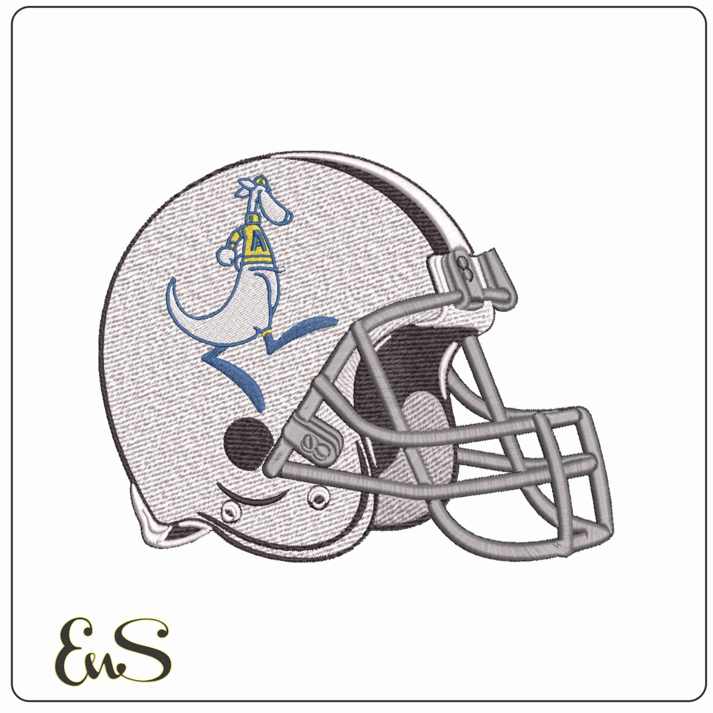 American Football Helmet Akron Zippy 1965 1986 University   - Elegant embroidery design file-instant download
