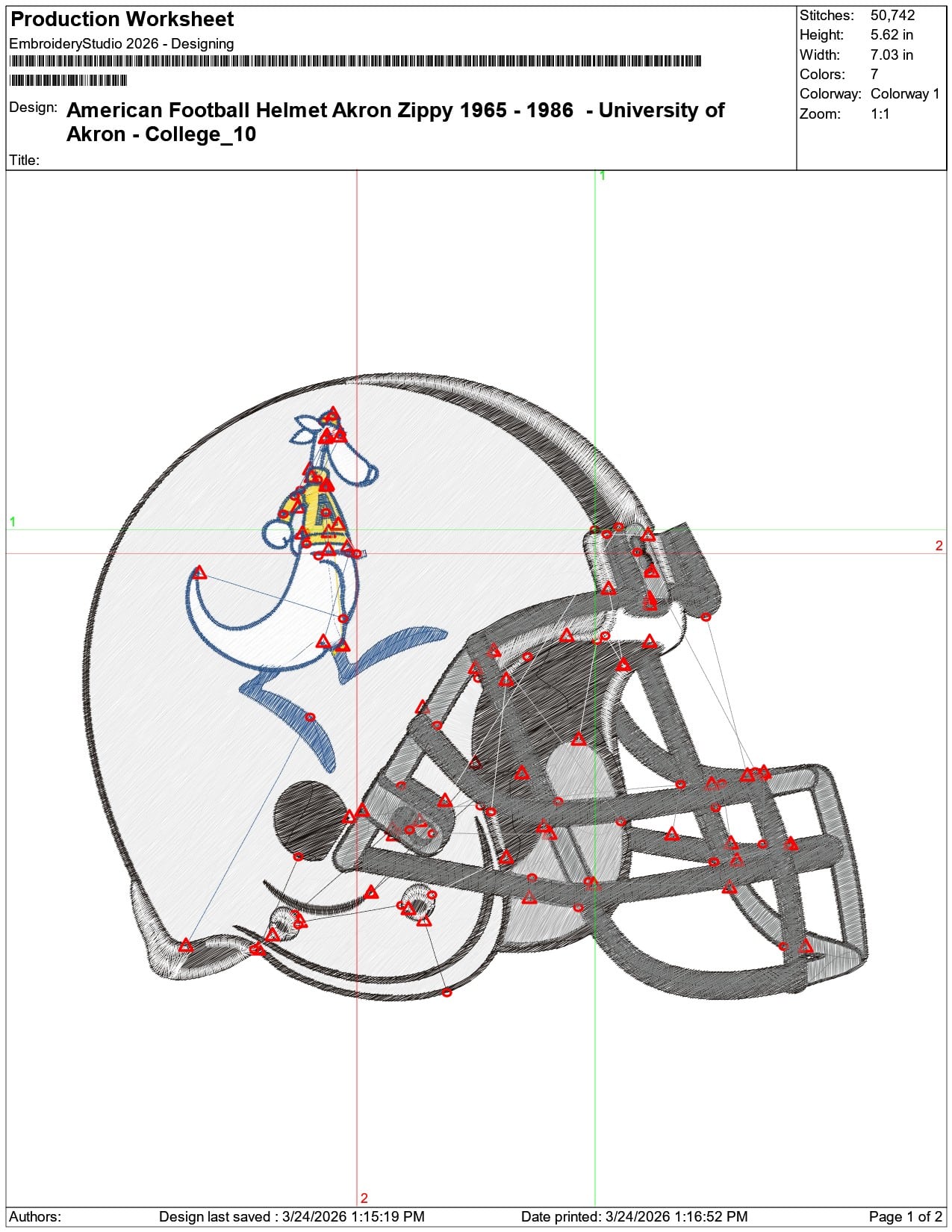 American Football Helmet Akron Zippy 1965 1986 University   - Elegant embroidery design file-instant download — view 3