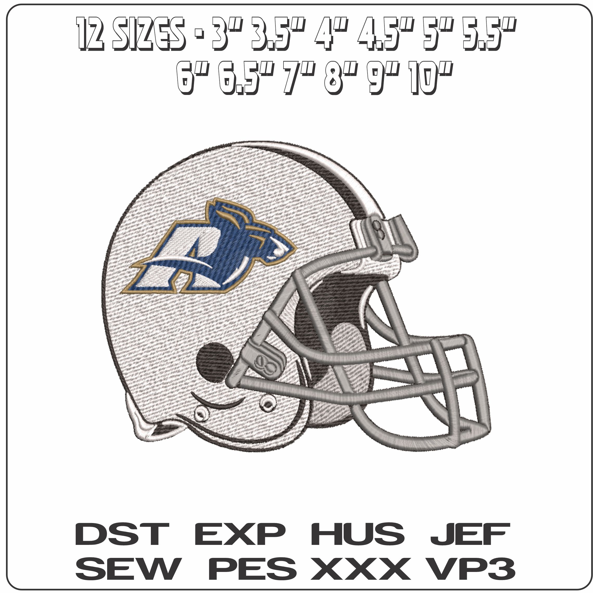 American Football Helmet Akron Zips 2008 2015 University   - Elegant embroidery design file-instant download — view 2