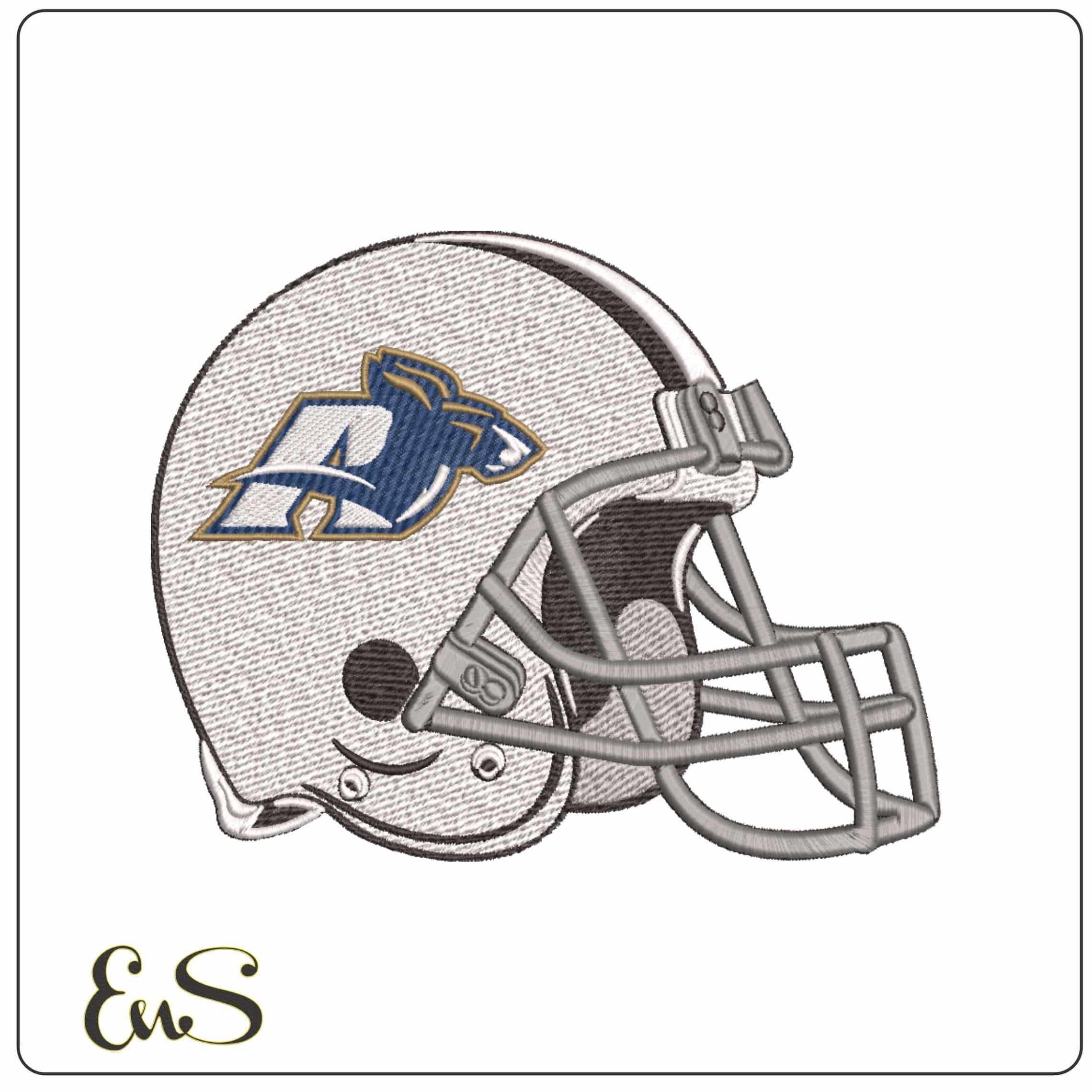 American Football Helmet Akron Zips 2008 2015 University   - Elegant embroidery design file-instant download