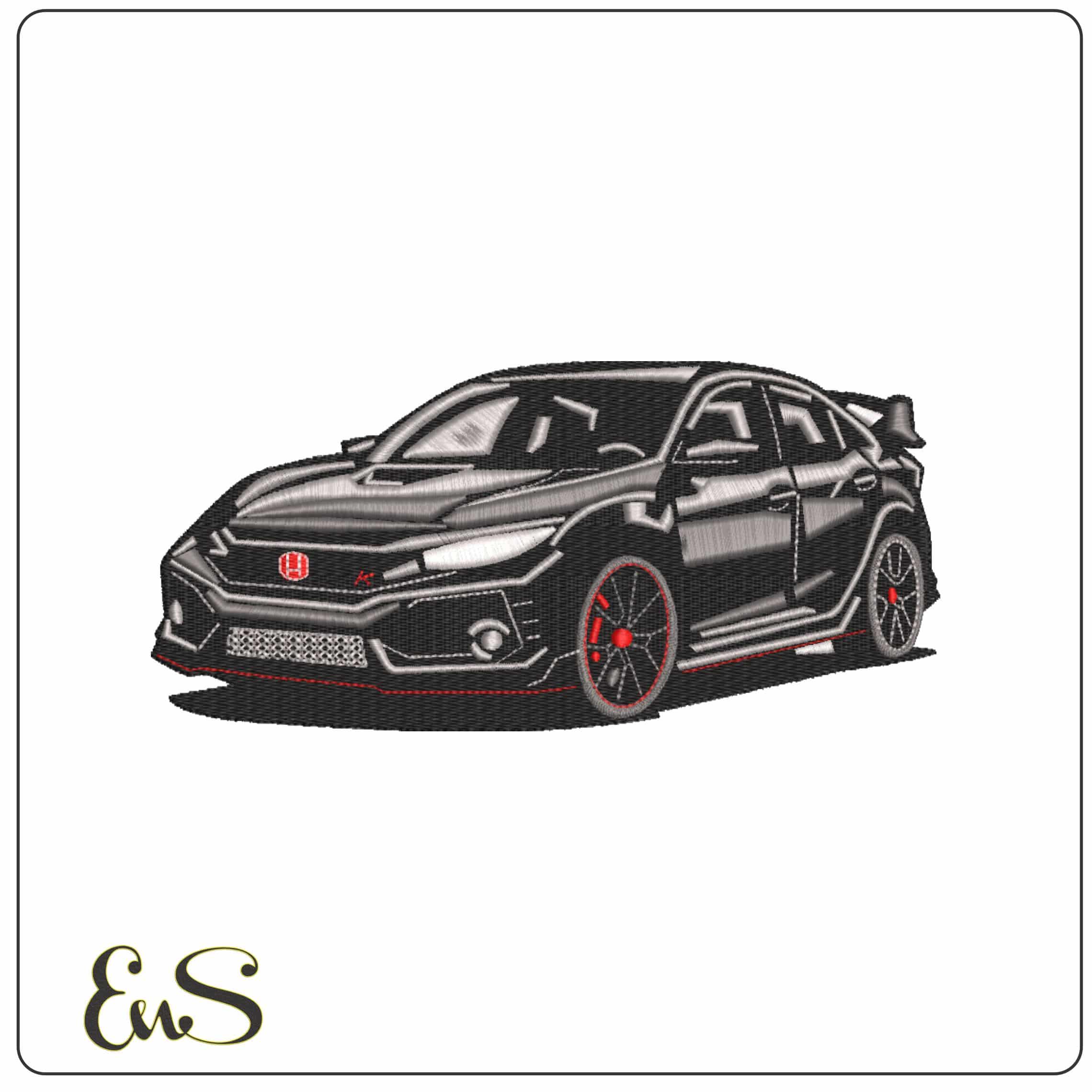 Honda Civic Basic   - Elegant embroidery design file-instant download