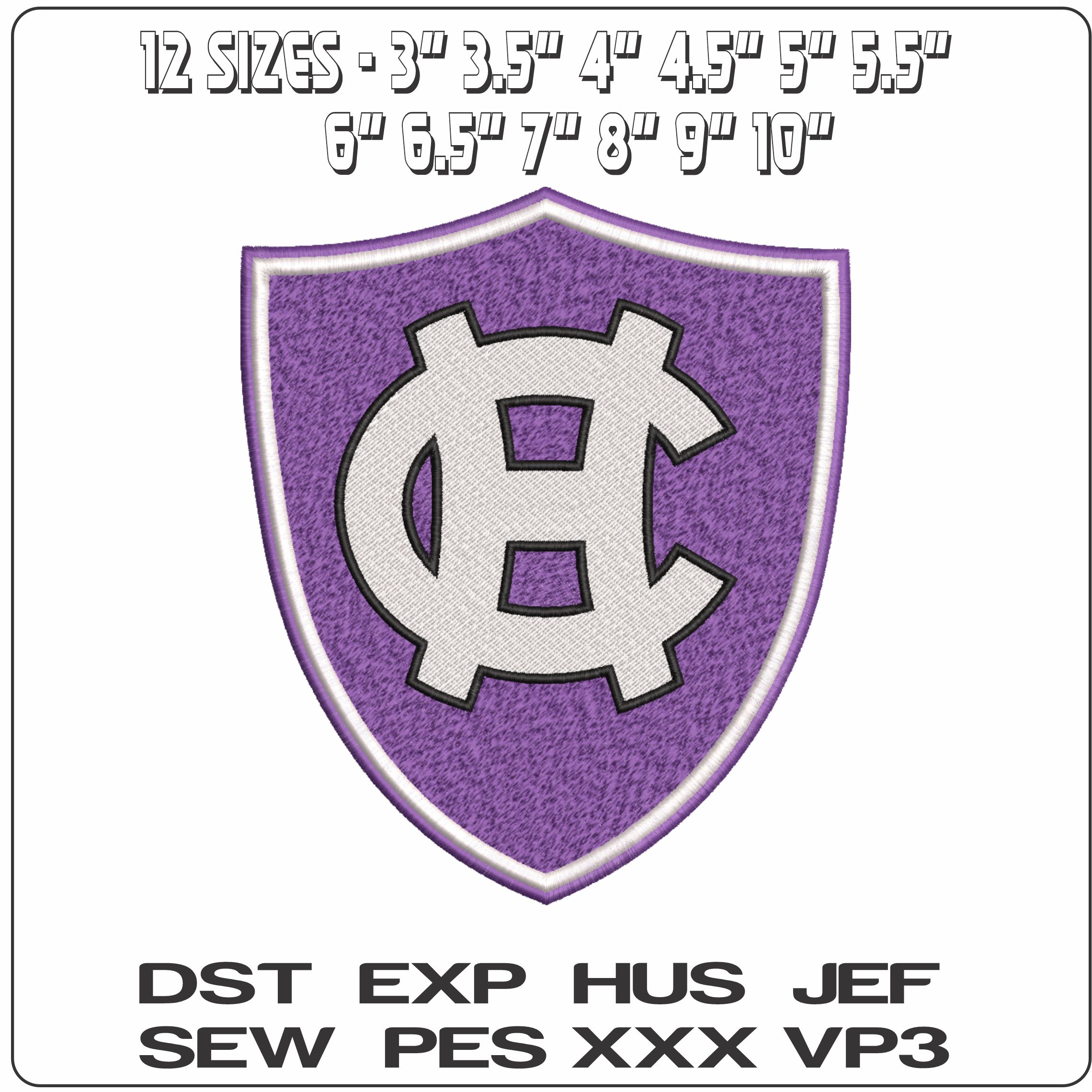 Holy Cross Crusaders 2018 on College - Elegant embroidery design file-instant download — view 2
