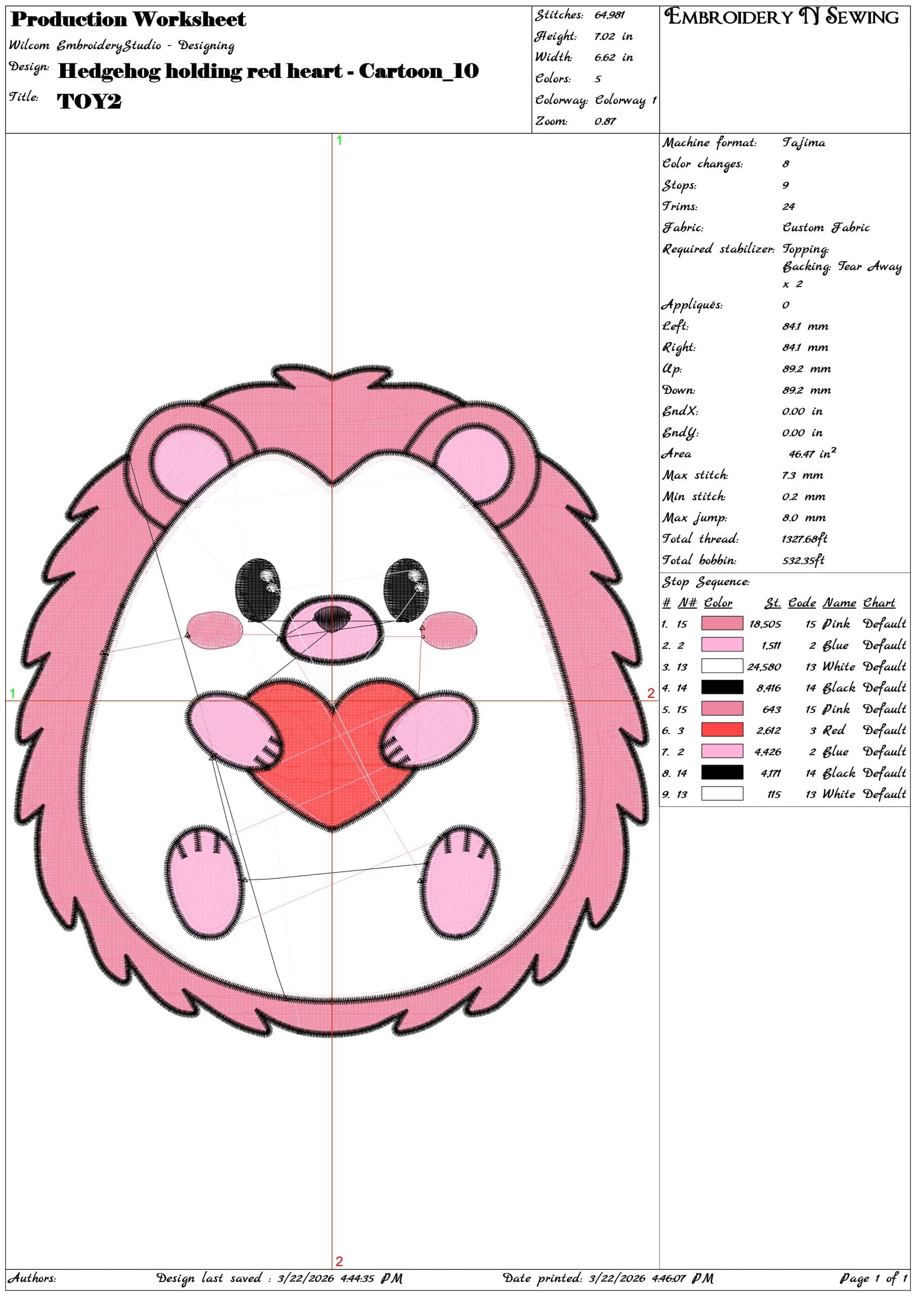 Hedgehog holding red heart Cartoon - Elegant embroidery design file-instant download — view 3