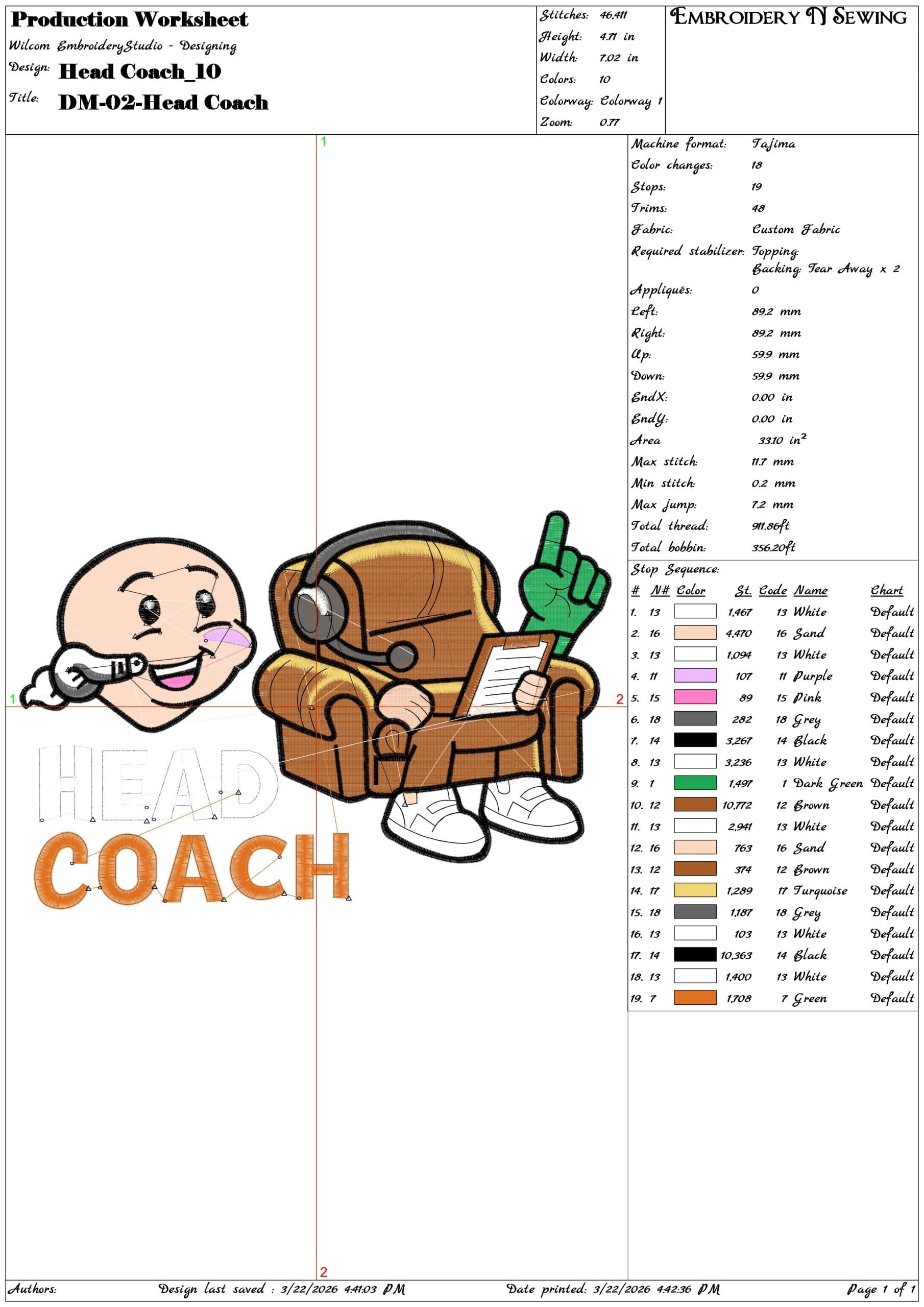 Head Coach - Elegant embroidery design file-instant download — view 3